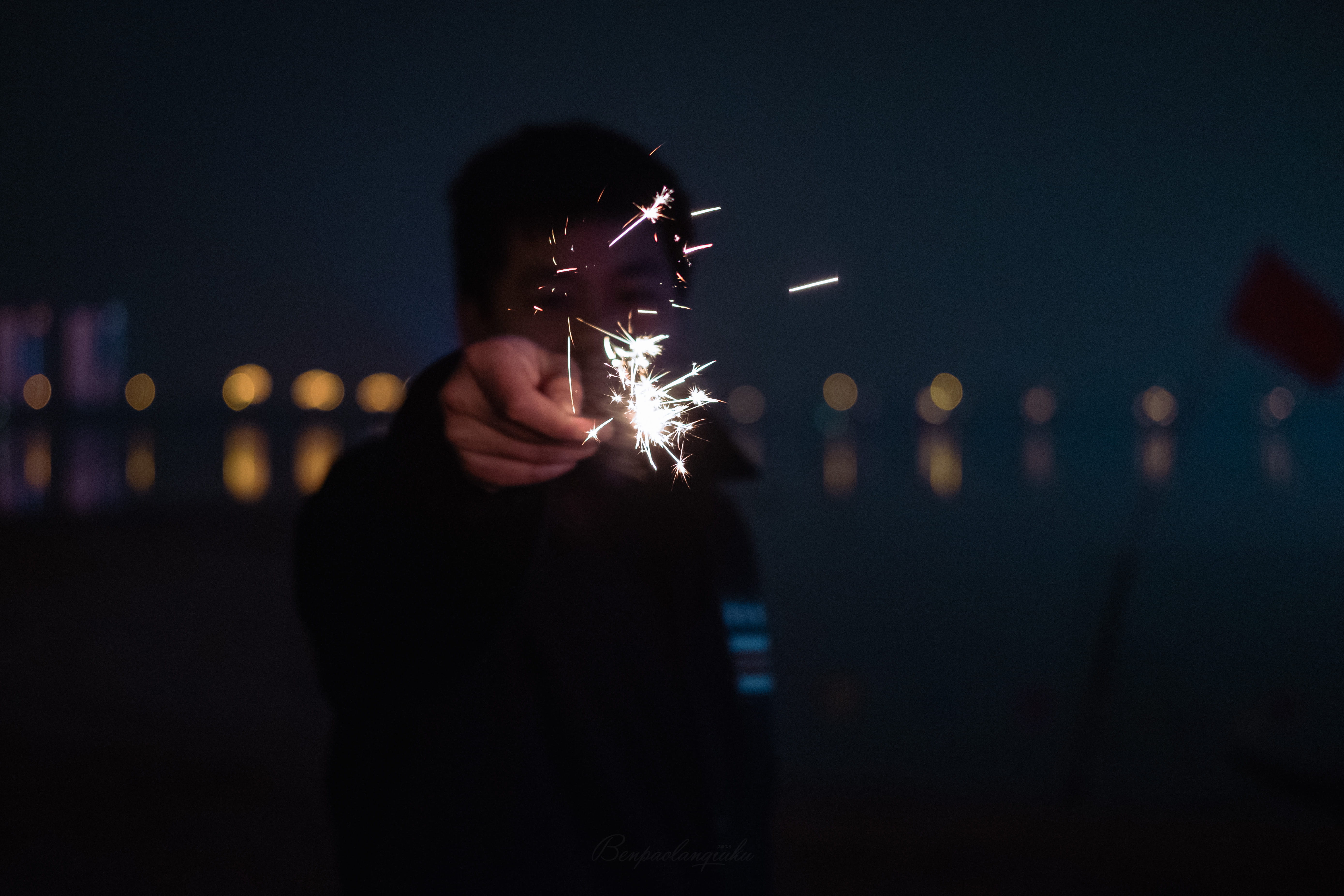 standing, finger, young adult, hand, architecture, nature, one person, sparks, flare, digital composite, human, light, flame, outdoors, fireworks, night, HD Wallpaper