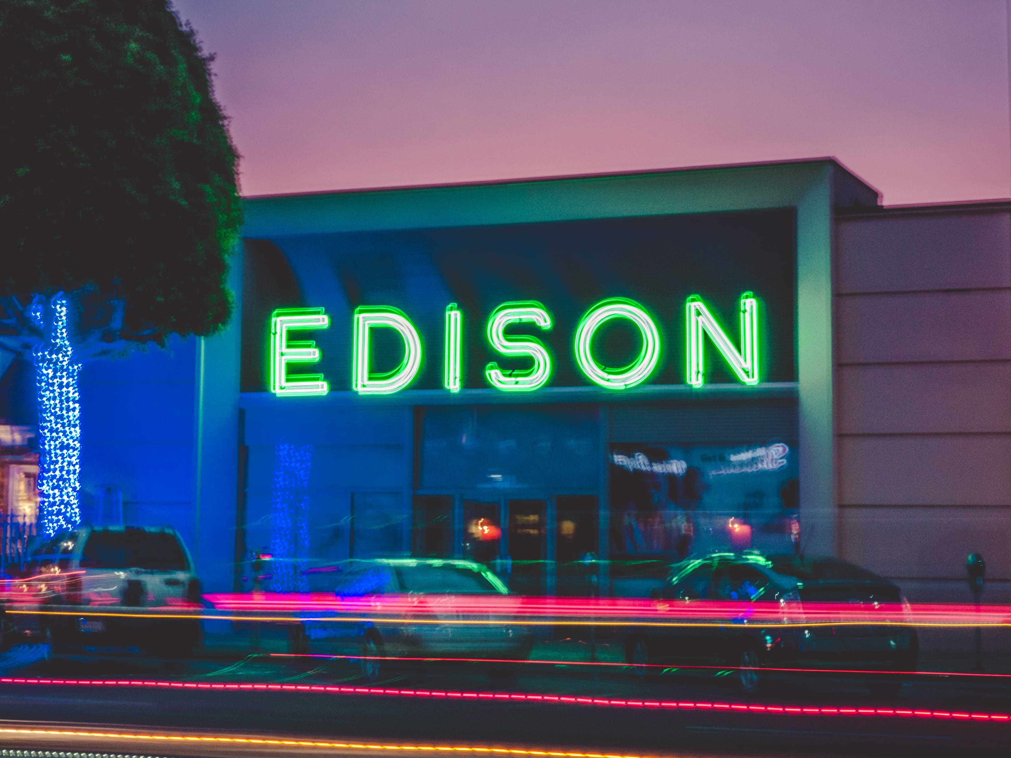 long exposure, transportation, 2K, motor vehicle, three, blurred motion, architecture, vehicles, illuminated, lapse, no people, neon, text, nightlife, HD Wallpaper