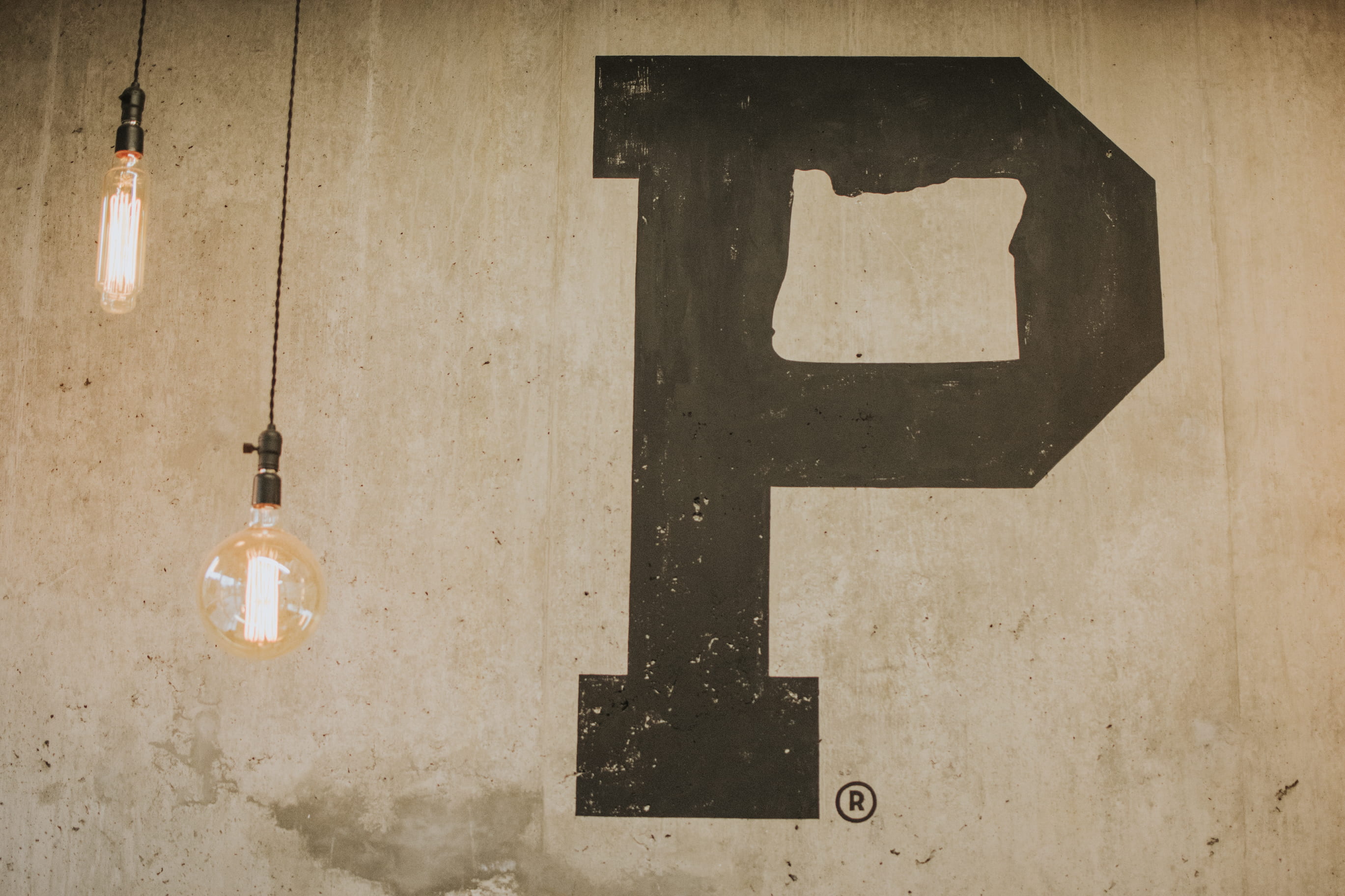 portland, wall - building feature, indoors, lightbulb, letter, technology, hanging, communication, white color, wall, two, 2K, light, architecture, day, HD Wallpaper