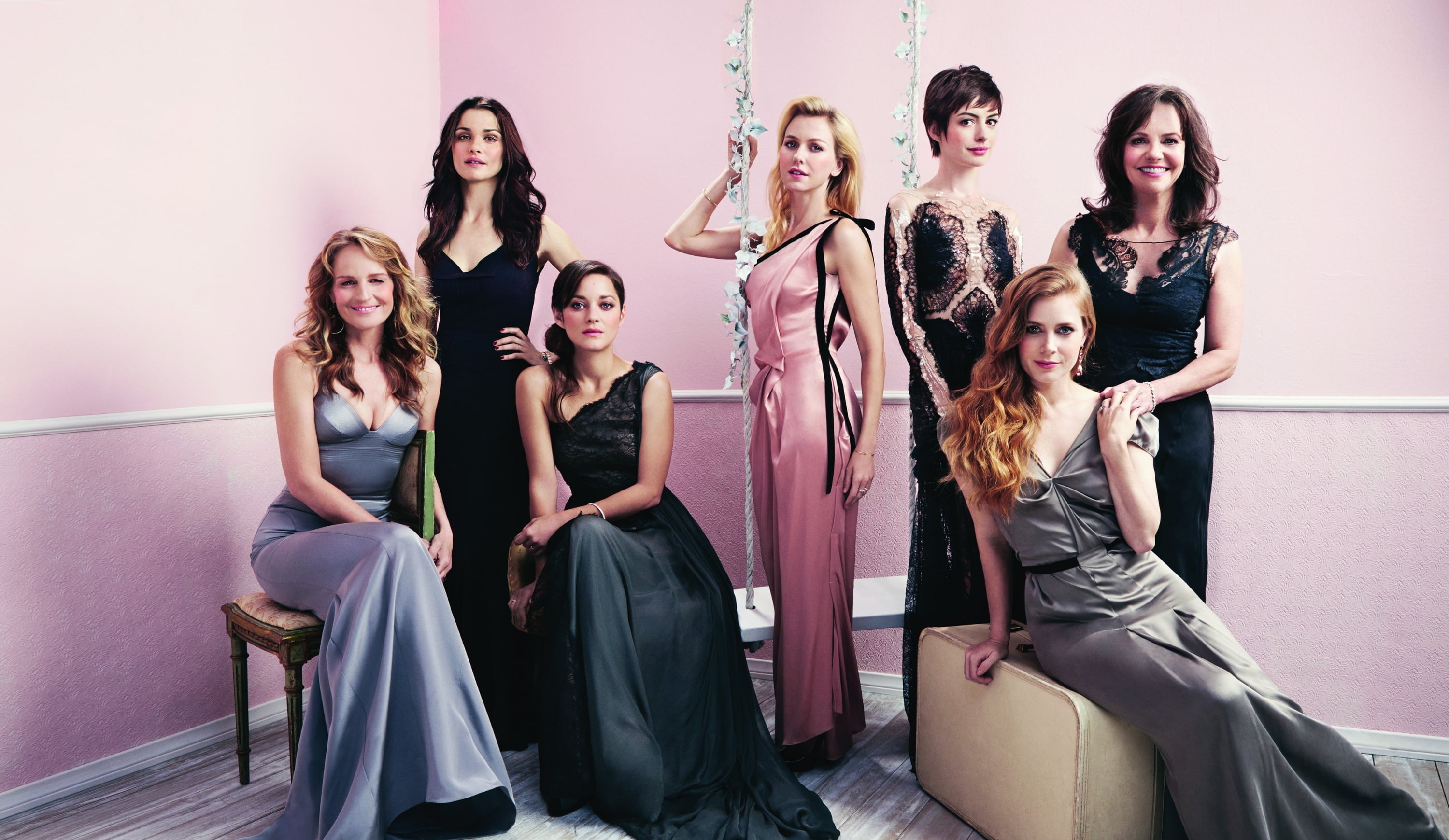 indoors, dress, helen hunt, group of people, beautiful woman, people, naomi watts, beauty, emotion, glamour, young adult, amy, anne hathaway, event, 5k, HD Wallpaper