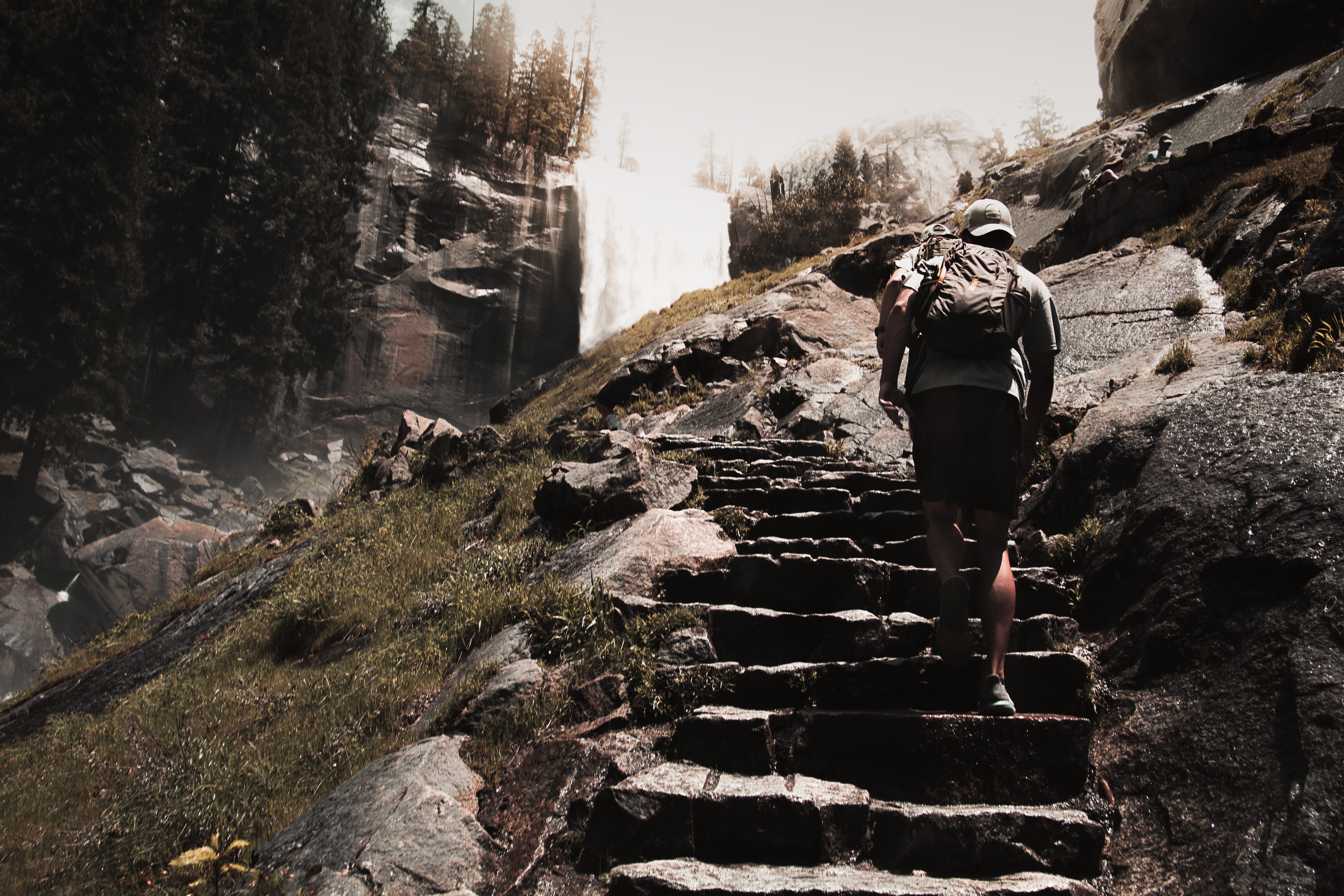 nature, climbing, one person, hill, history, architecture, walking, near, building exterior, daytime, stair, women, steps, lifestyles, rear view, the past, HD Wallpaper