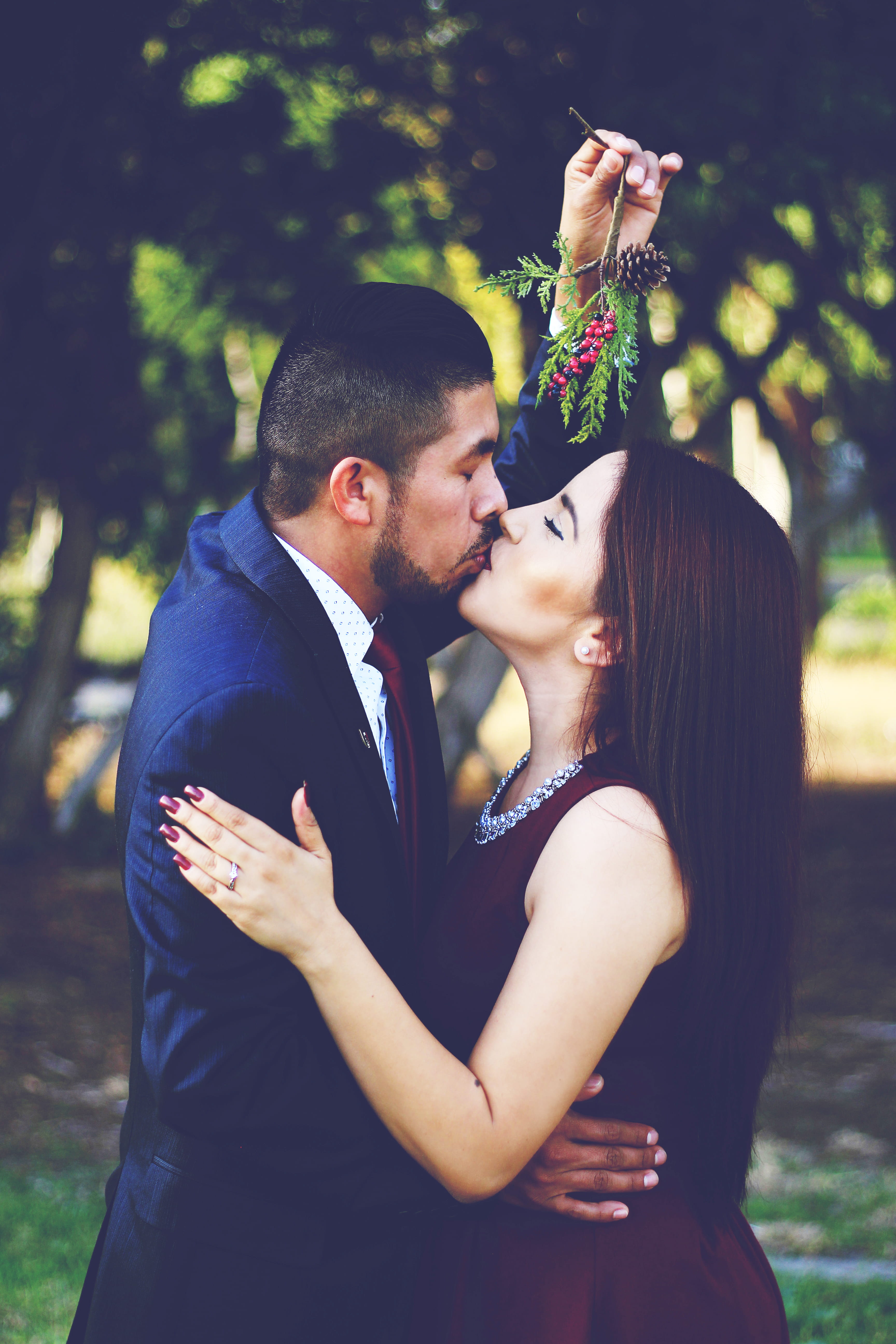 young Adult, wedding, beautiful, men, male, love, happiness, real people, smiling, lady, two People, bonding, focus on foreground, married, trees, positive emotion, Phone HD Wallpaper