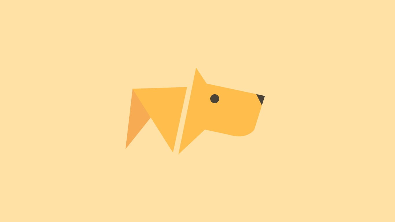 illustration, copy space, dog, minimalism, colored background, orange color, yellow, indoors, brown, no people, marketing, 720P, sign, studio shot, creativity, HD Wallpaper