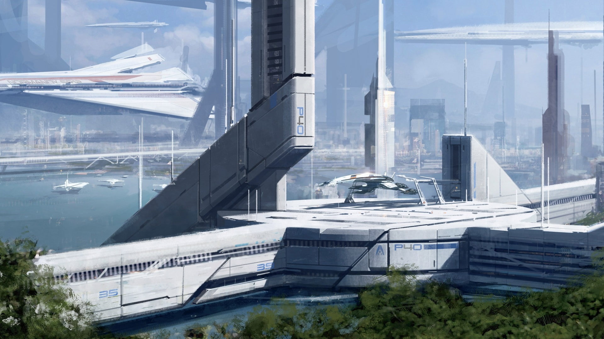 architecture, building, high angle view, bridge - man made structure, 1080P, water, mode of transportation, building exterior, nature, yacht, office building exterior, HD Wallpaper