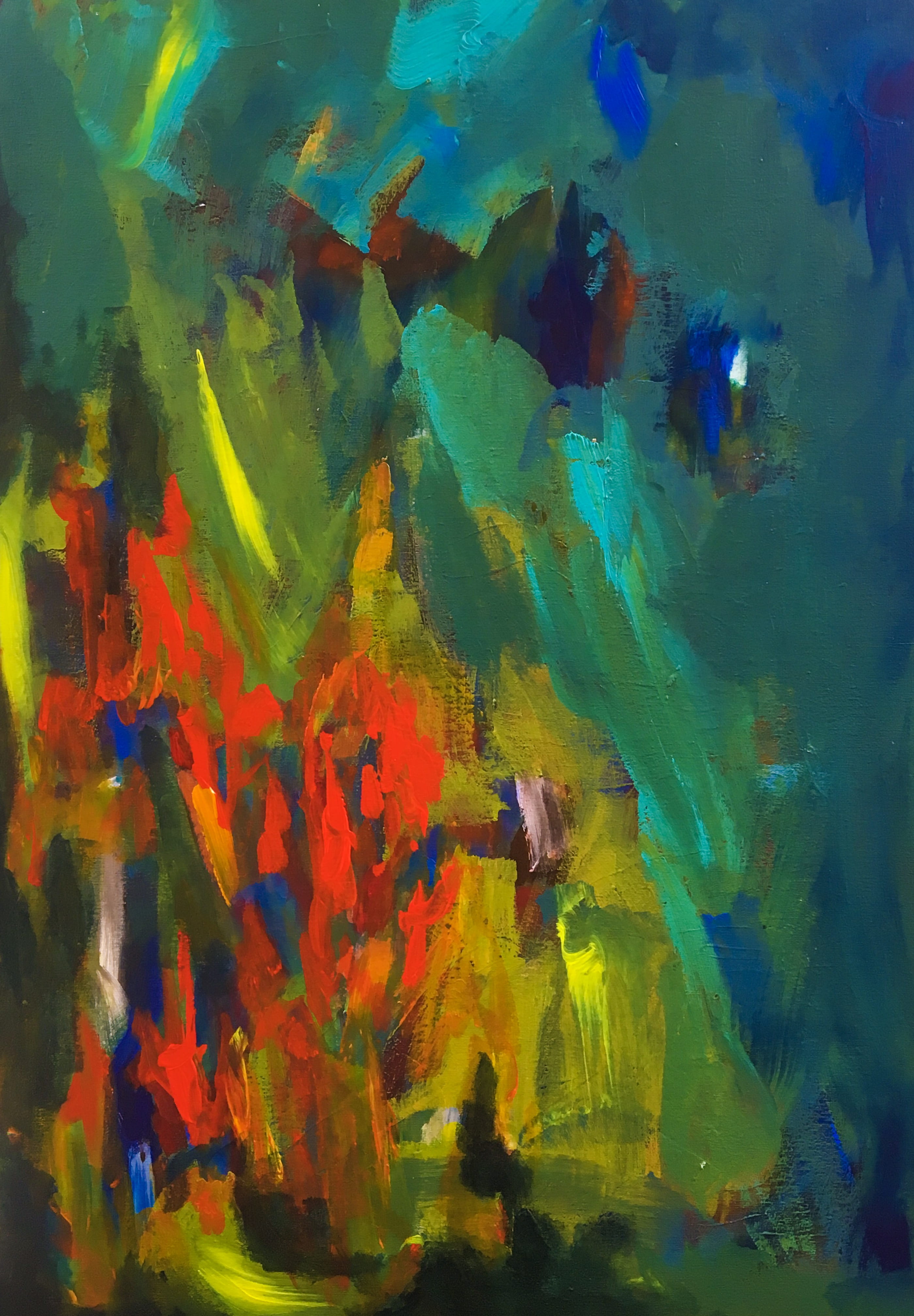 vibrant color, 4K, multi colored, full frame, paintings, painting, no people, abstract, pattern, reflection, abstract art, close-up, indoors, day, water, Phone HD Wallpaper