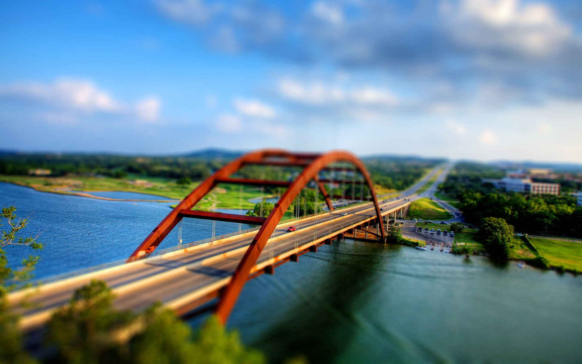 Shift, 1080P, Bridge, Road, River, way, two, Photography, HD Wallpaper