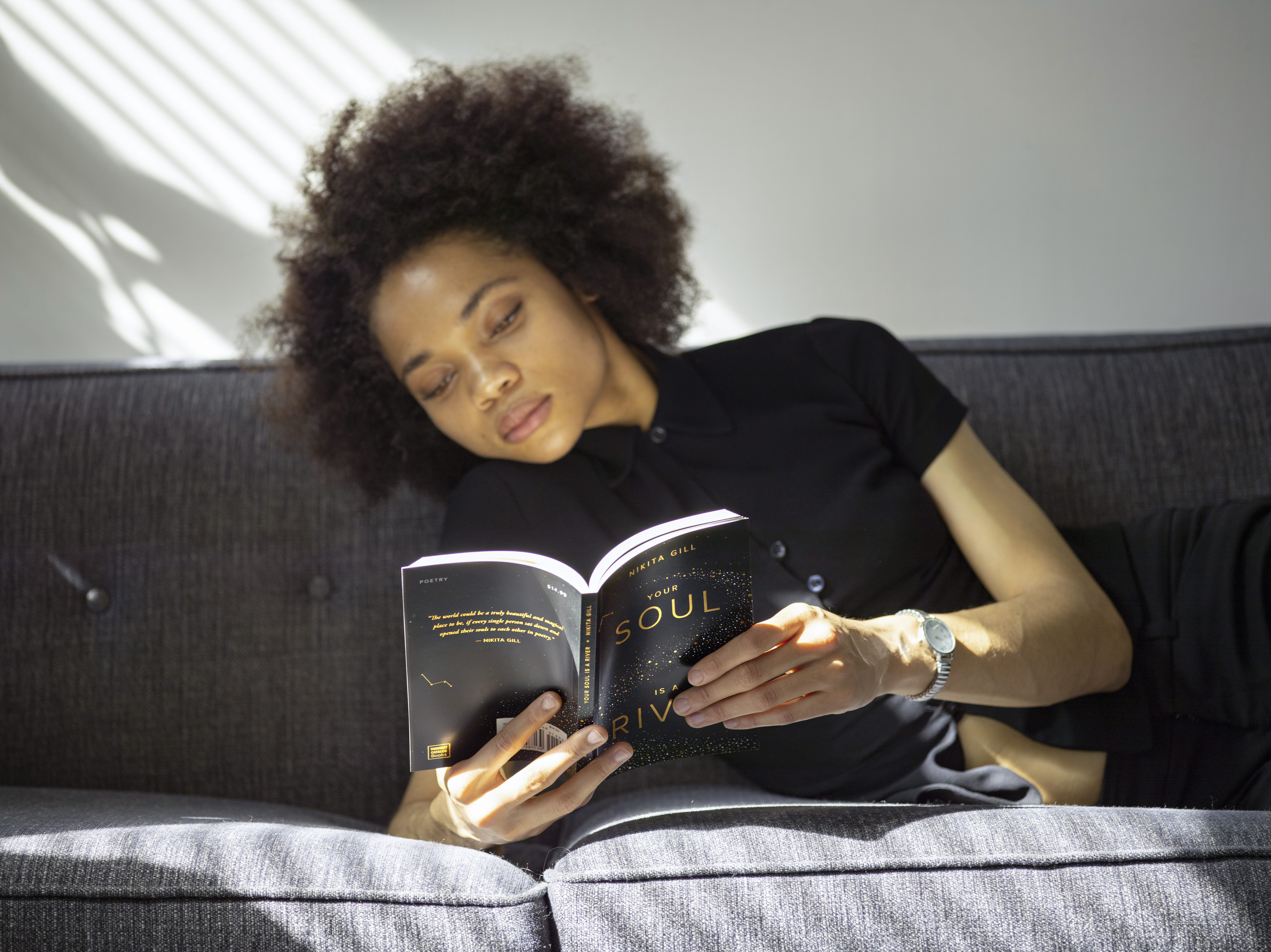 black, relax, afro, wearing, person, sofa, rest, lifestyles, portrait, young adult, hairstyle, sunlight, polo, young, real people, research, female, couch, HD Wallpaper