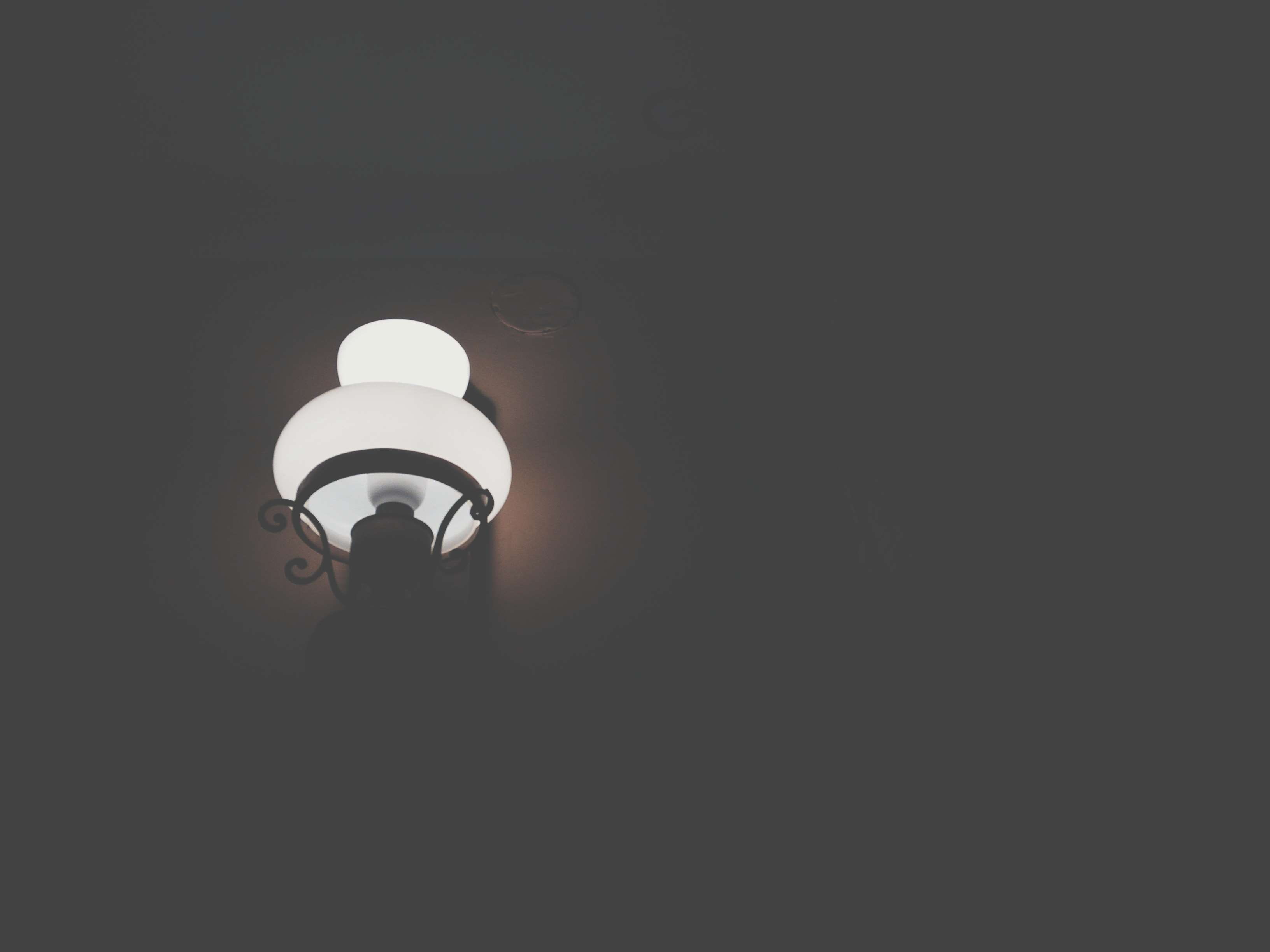 no people, 2K, lamp, light fixture, low angle view, illuminated, lighting equipment, electric lamp, energy efficient, light bulb, dark, street, night, HD Wallpaper