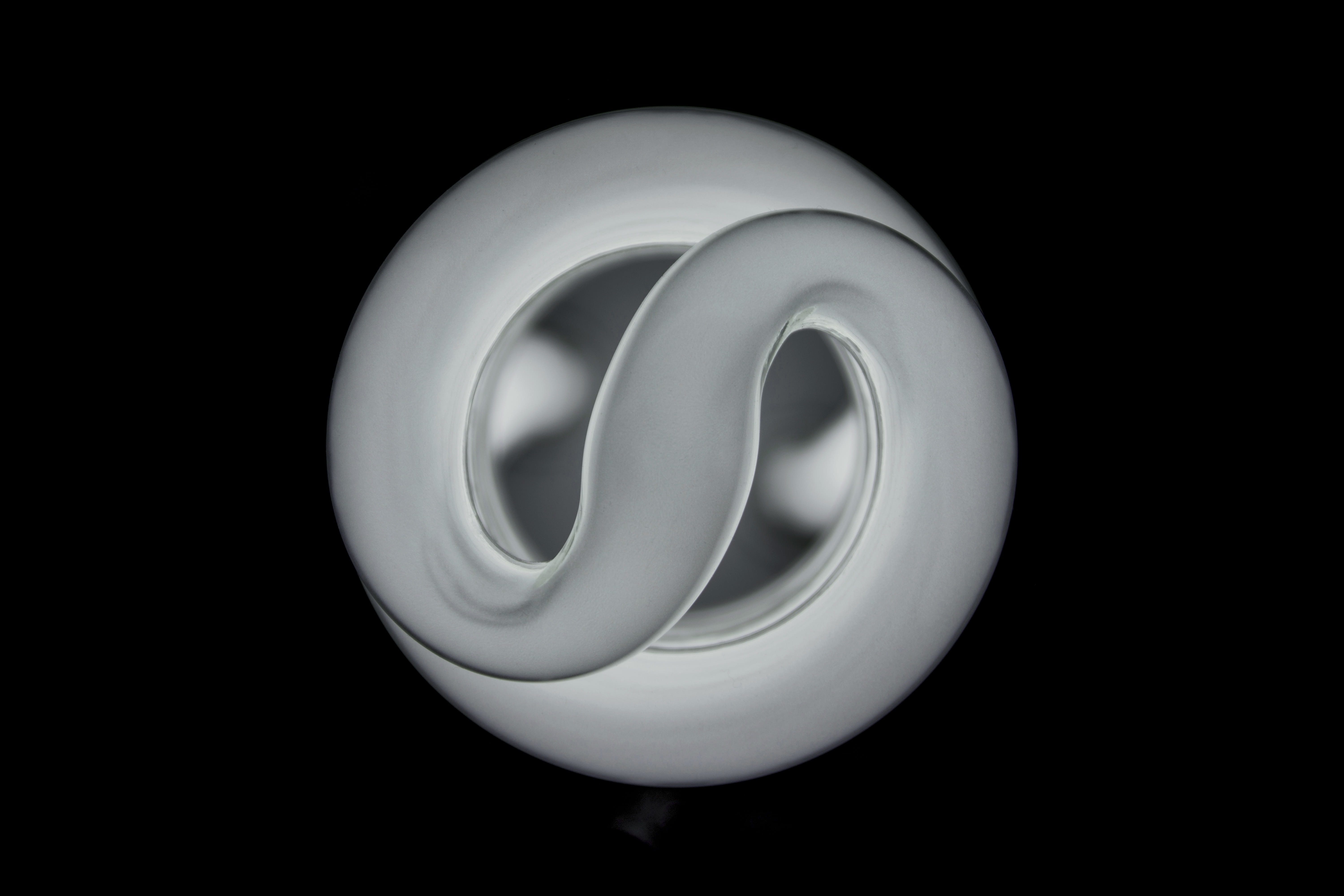 modern, energy efficient lightbulb, light bulbs, district, geometric shape, glass, white color, shape, inflatable, black background, 5K, close-up, energy, HD Wallpaper