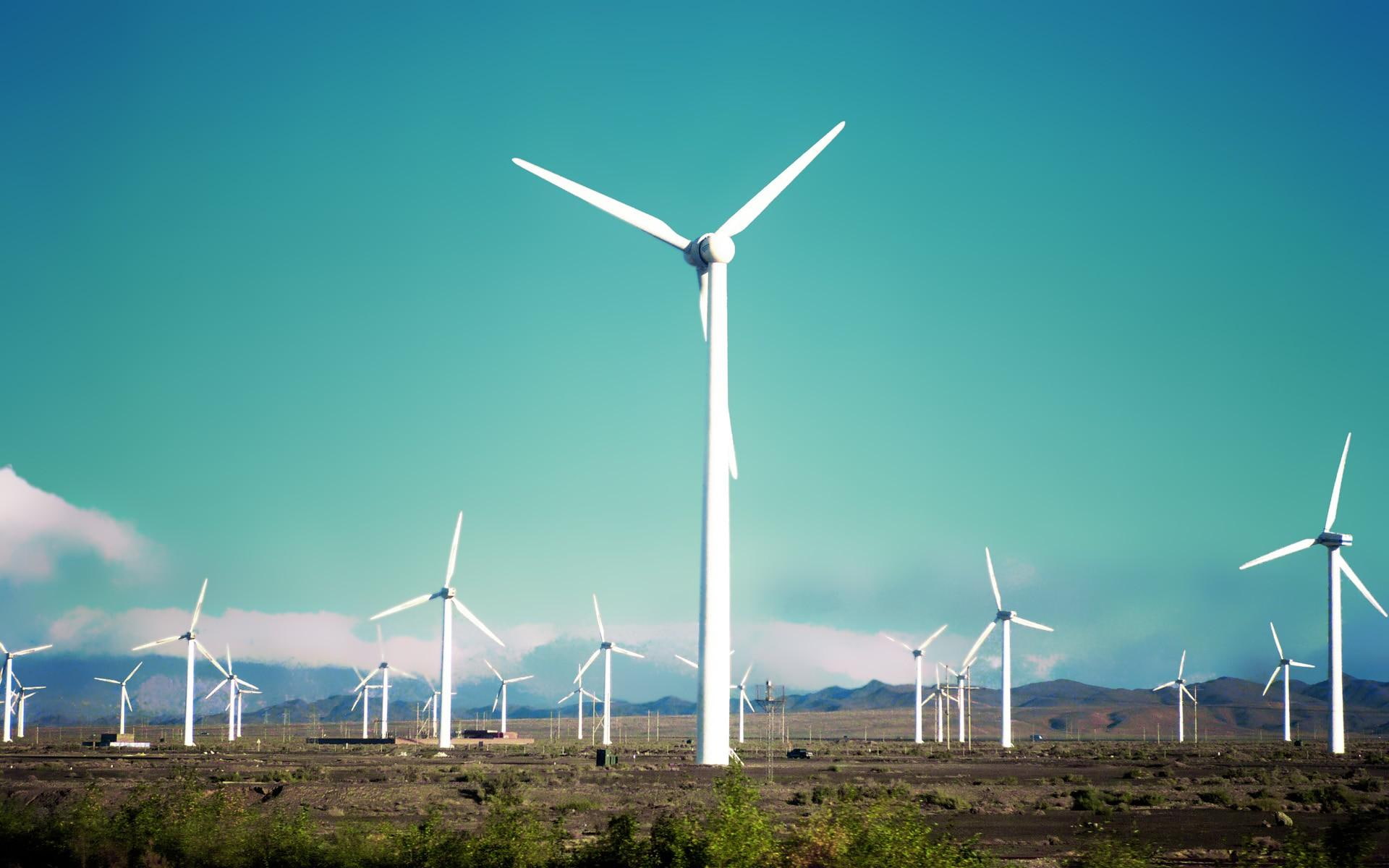nature, nature and landscapes, fields, wind, turbines, field, 1080P, HD Wallpaper