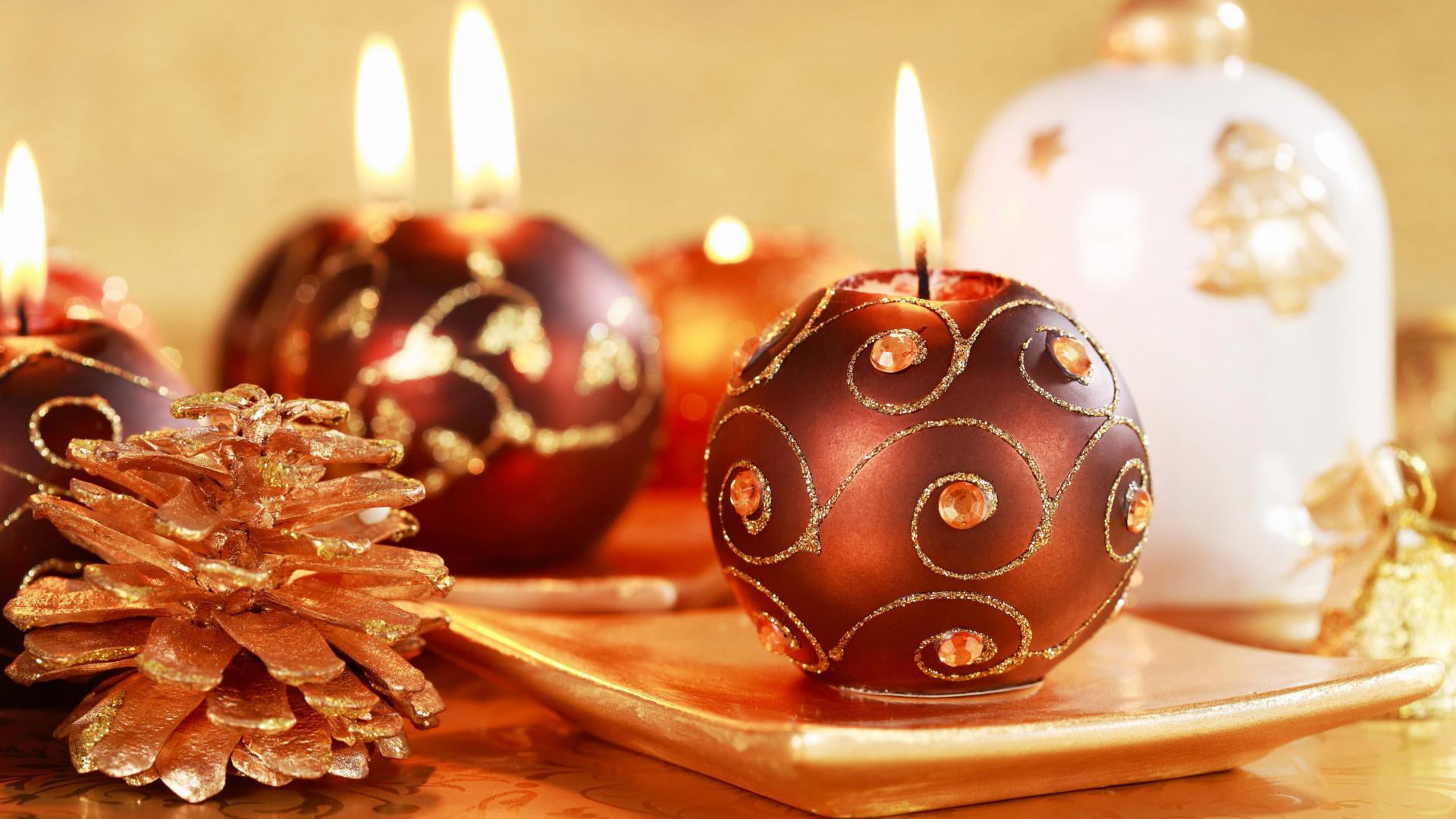 holiday - event, christmas ornament, indoors, sweet, light, advent, candle, illuminated, fire - natural phenomenon, christmas, candles, burning, close-up, HD Wallpaper