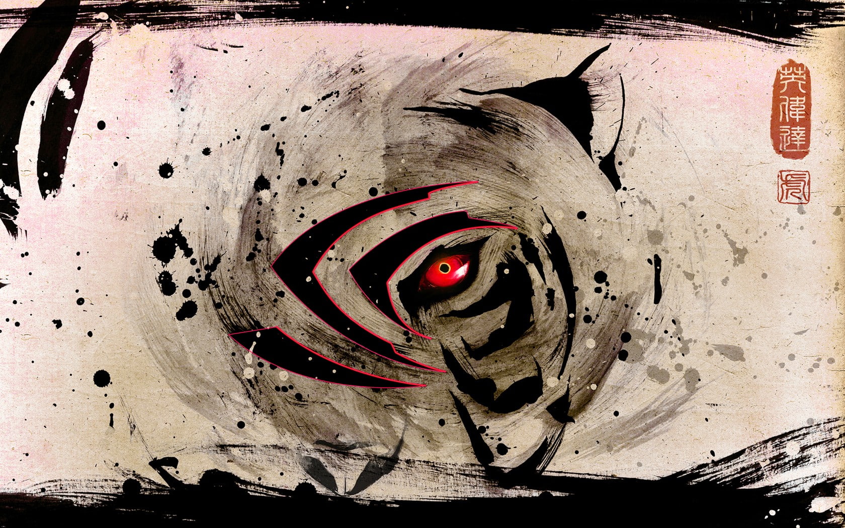 Nvidia, digital art, eyes, 720P, HD Wallpaper