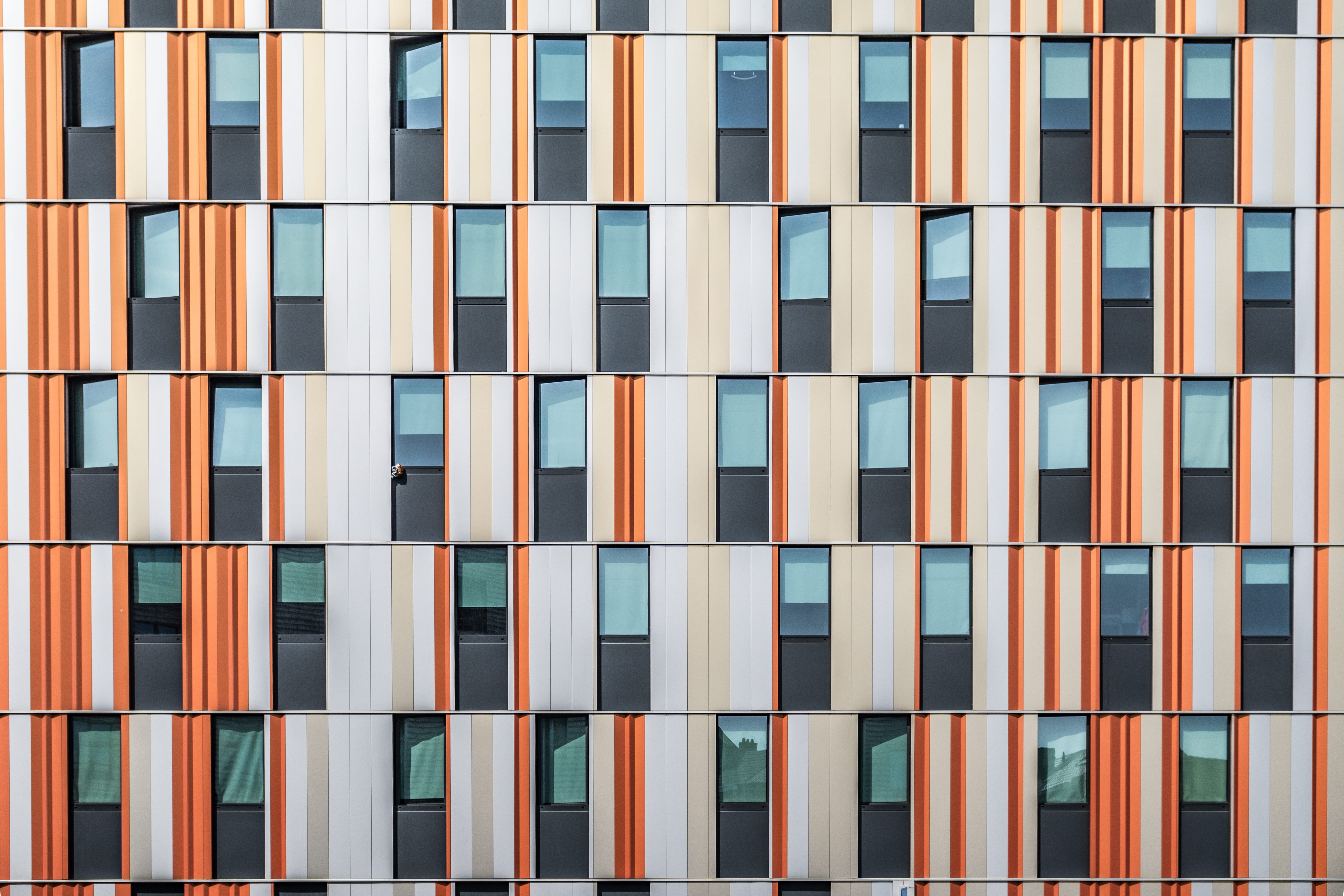 pattern, abstract, side by side, large group of objects, 5K, no people, window, wall - building feature, exterior, housing, in a row, urban, built structure, HD Wallpaper