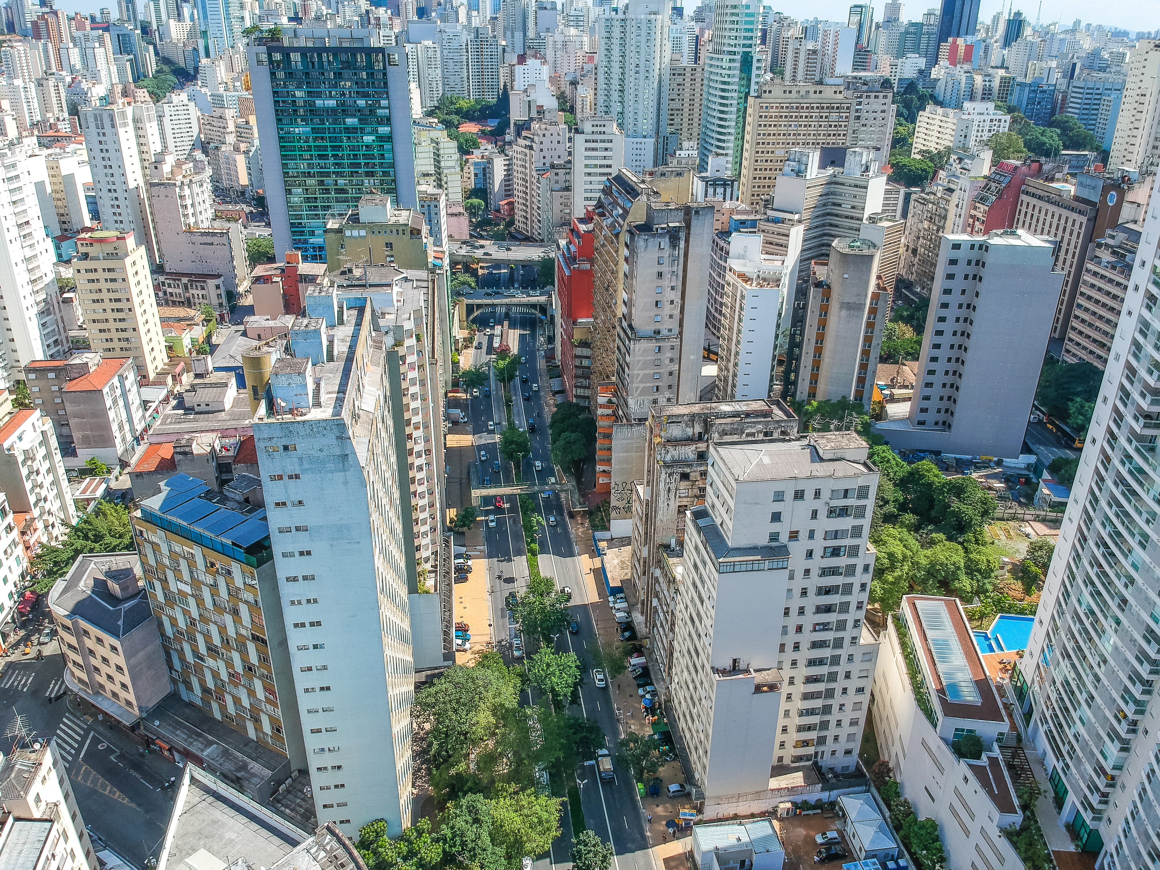 tall - high, cityscape, transportation, office, residential district, office building exterior, crowded, architecture, avenida9dejulho, serjosoza, building, HD Wallpaper