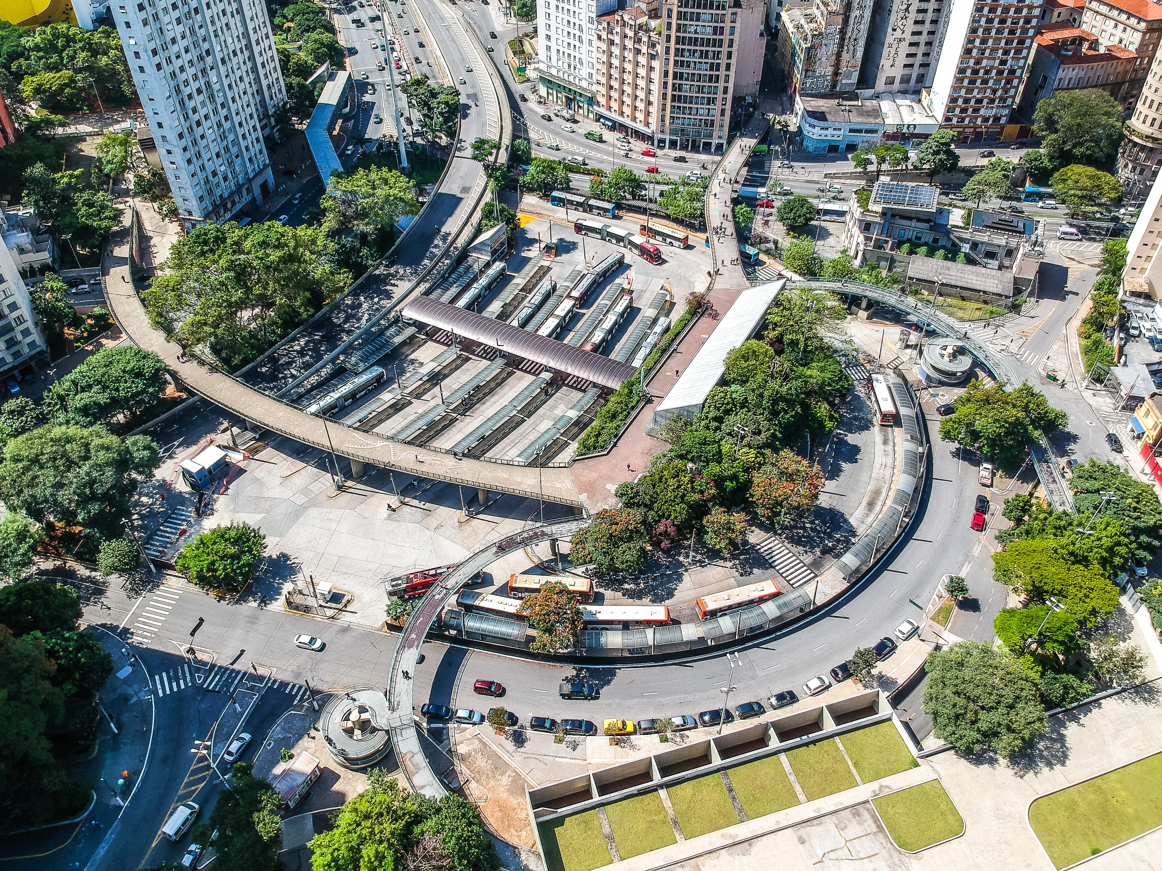 sp, high angle view, motor vehicle, building, concrete, mode of transportation, buildings, aerial, aerial view, nature, saopaulo, built structure, parking lot, HD Wallpaper