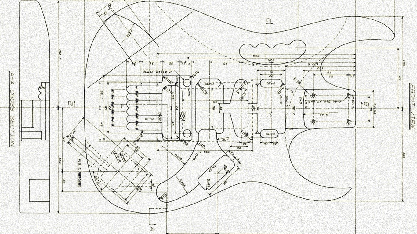 Guitar, Ibanez, 720P, music, Blueprints, HD Wallpaper