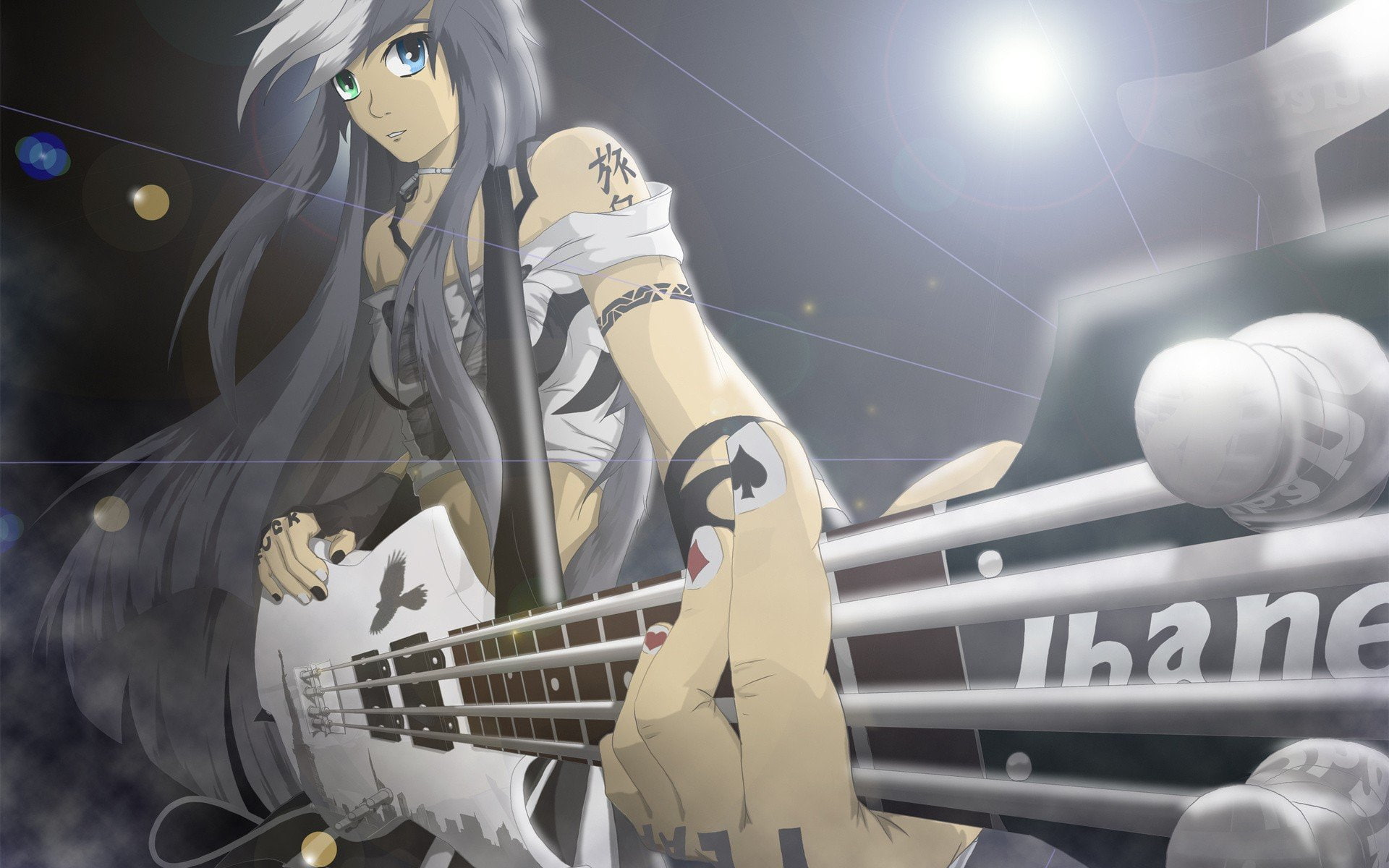 girls, ibanez, anime, 1080P, guitars, HD Wallpaper