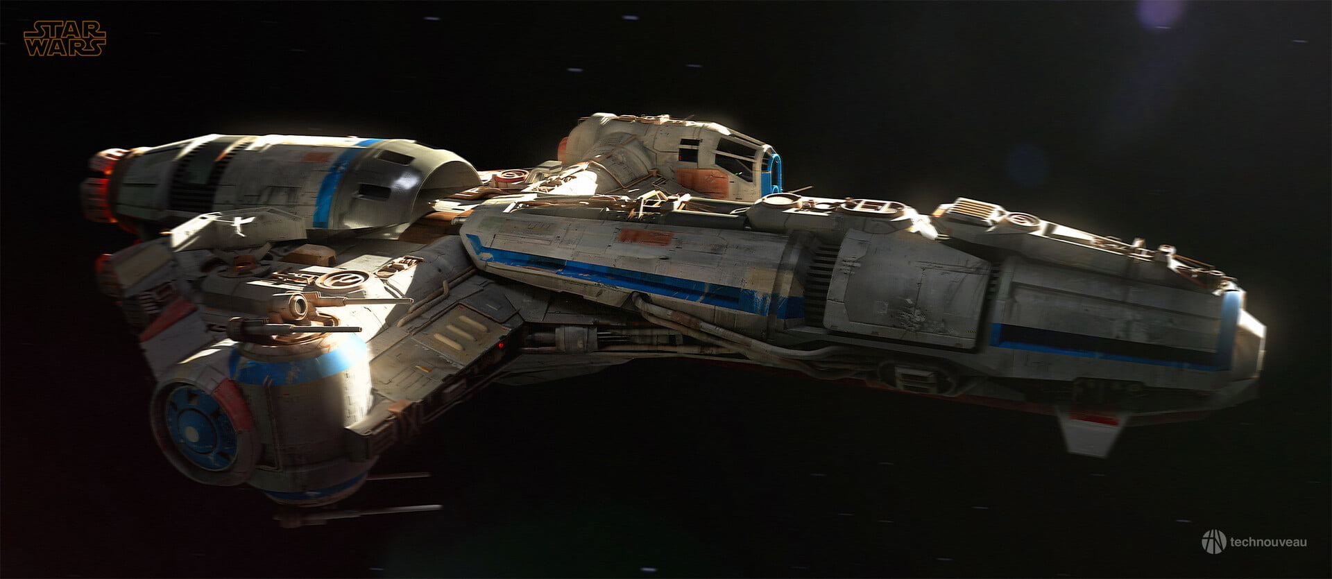 digital art, ArtStation, Star Wars, spaceship, science fiction, vehicle, 1080P, Corellian Tanker, HD Wallpaper