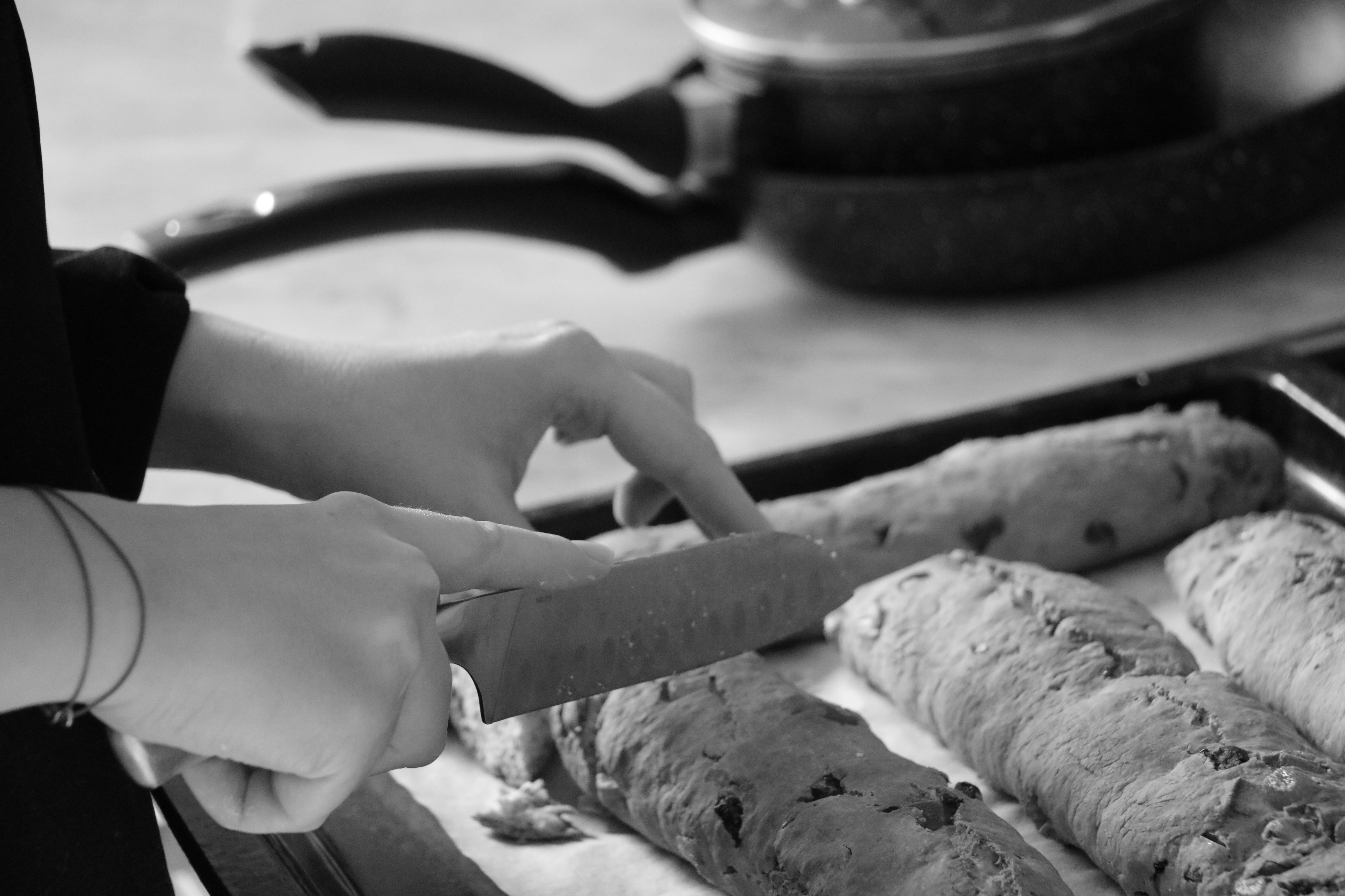 knife, cabala, preparation, indoors, dough, preparing food, 5K, unrecognizable person, kitchen knife, biscotti, finger, occupation, table knife, cutting cake, HD Wallpaper