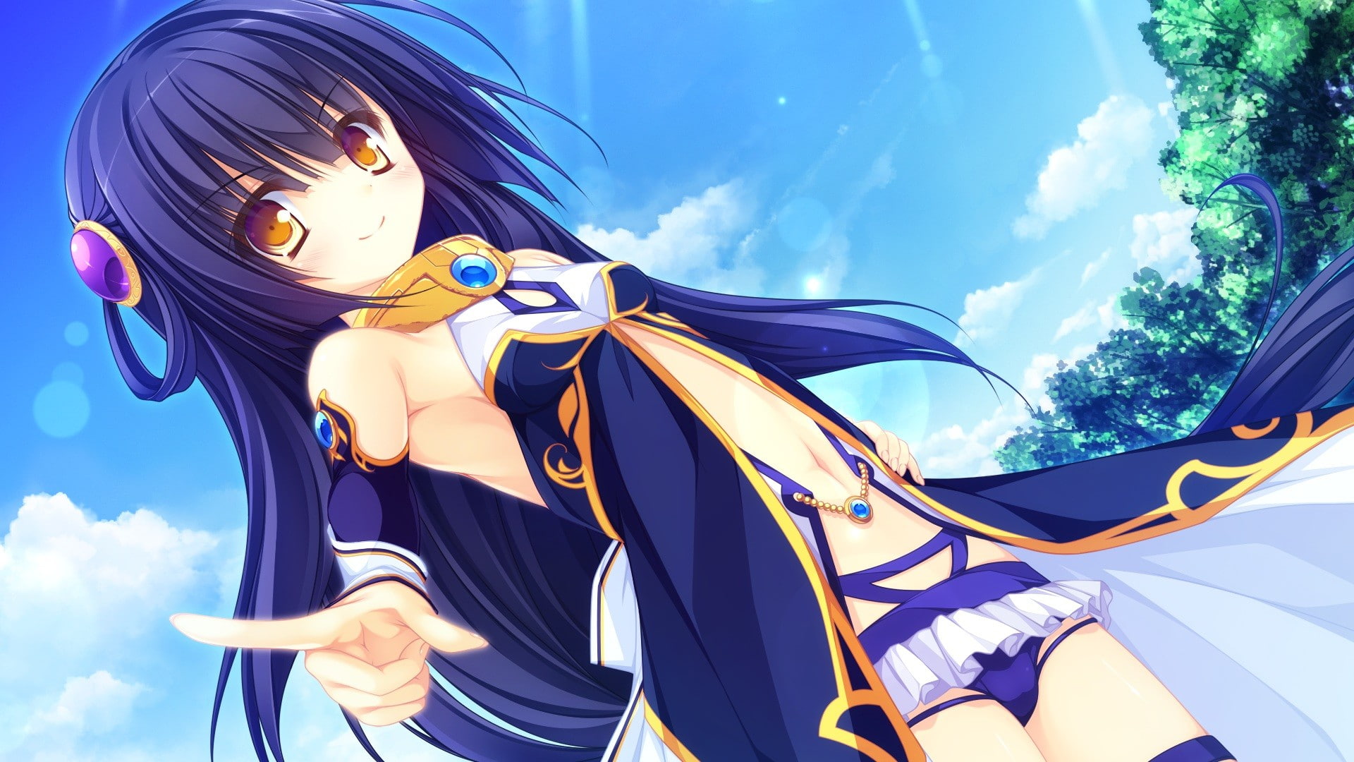 riru whale, novel, tearstilla, visual, visual novel, 1080P, riru, anime girls, whale, kujiragami no tearstilla, kujiragami, anime, girls, HD Wallpaper