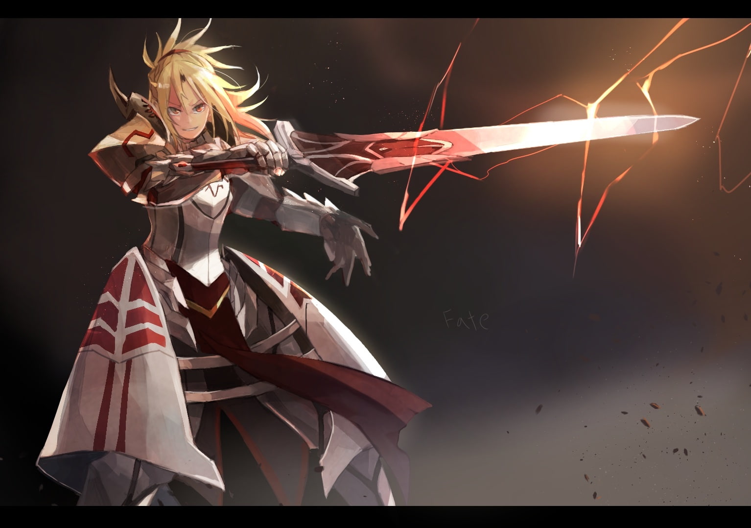 (series), hair, (jdaj), grand, blonde, orange, eyes, armor, 720P, dress, sword, fate, mono, com, short, konachan, 248357, apocrypha, weapon, order, mordred, HD Wallpaper