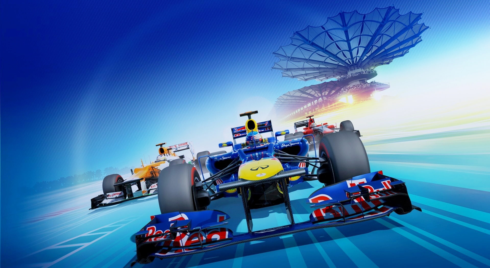 transportation, Games, video game, sky, outdoors, arts culture and entertainment, sunlight, clip, f1 2012, blurred motion, formula one, car, nature, illuminated, HD Wallpaper