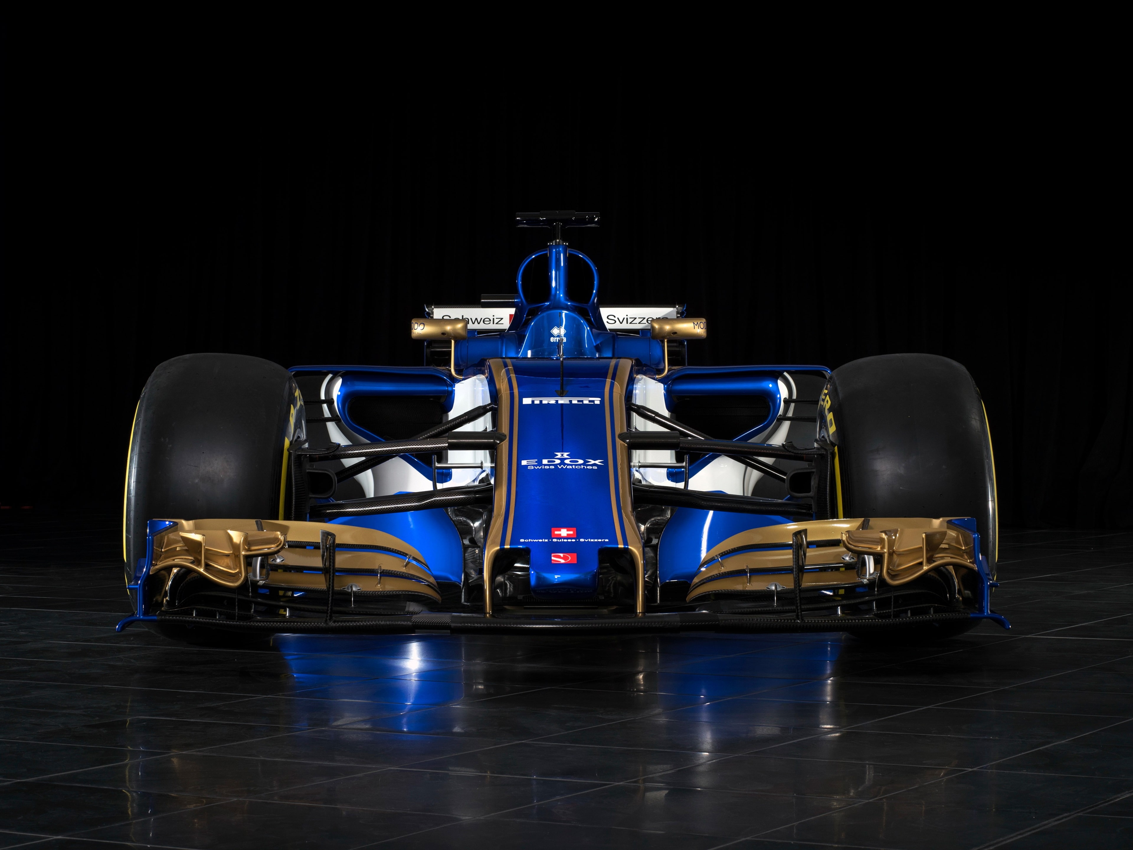 black background, sport, machinery, copy space, reflection, flooring, no people, metal, single object, mode of transportation, 4K, sauber c36 4k image download hd, HD Wallpaper