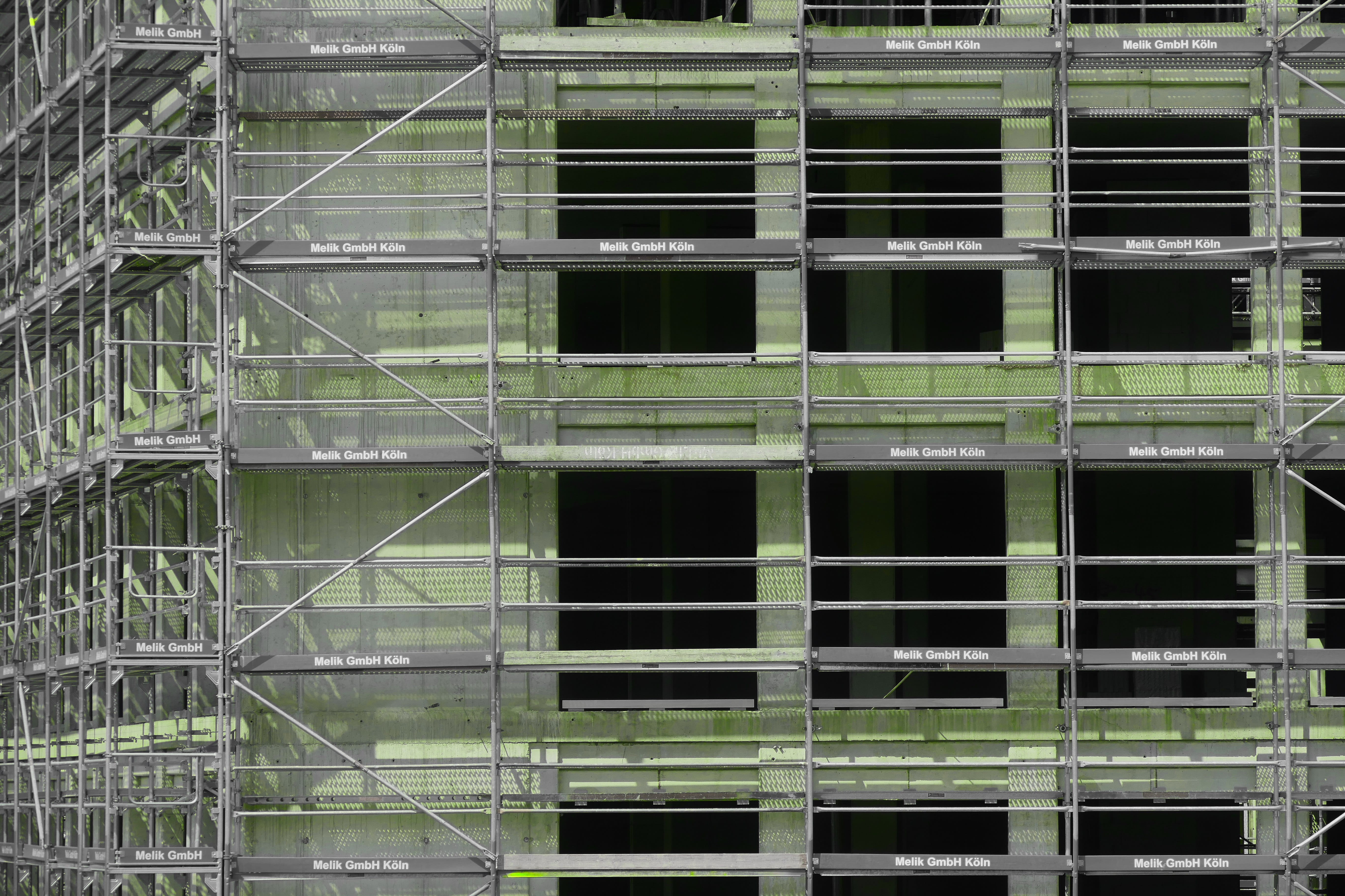 development, green color, facade, building, building exterior, abandoned, housebuilding, metal, shell, work, full frame, day, backgrounds, grid, site, architecture, HD Wallpaper