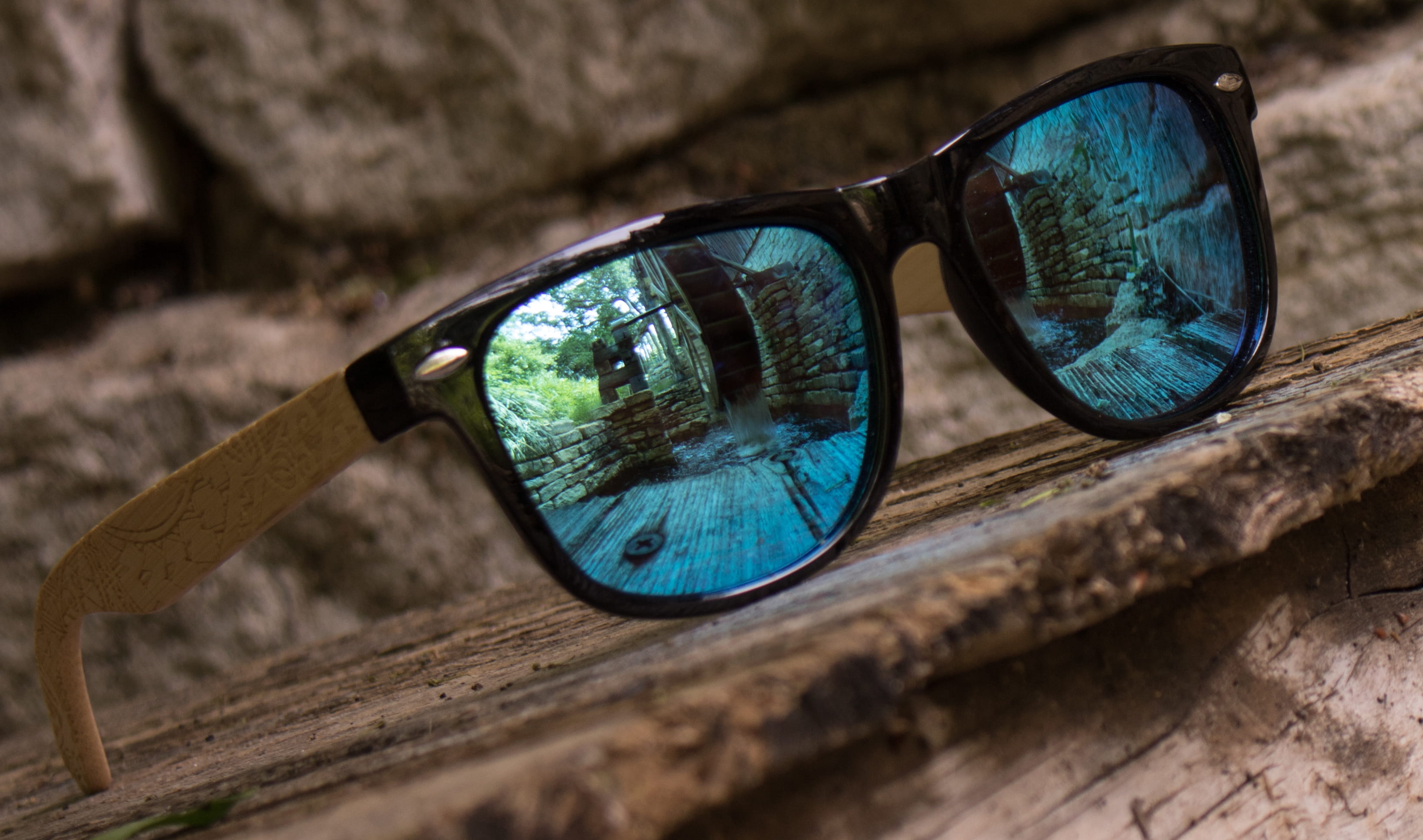 waco, sunglasses, glasses, nature, homestead heritage, 2K, protection, focus on foreground, reflection, eyeglasses, land, plant, eyewear, wood - material, HD Wallpaper