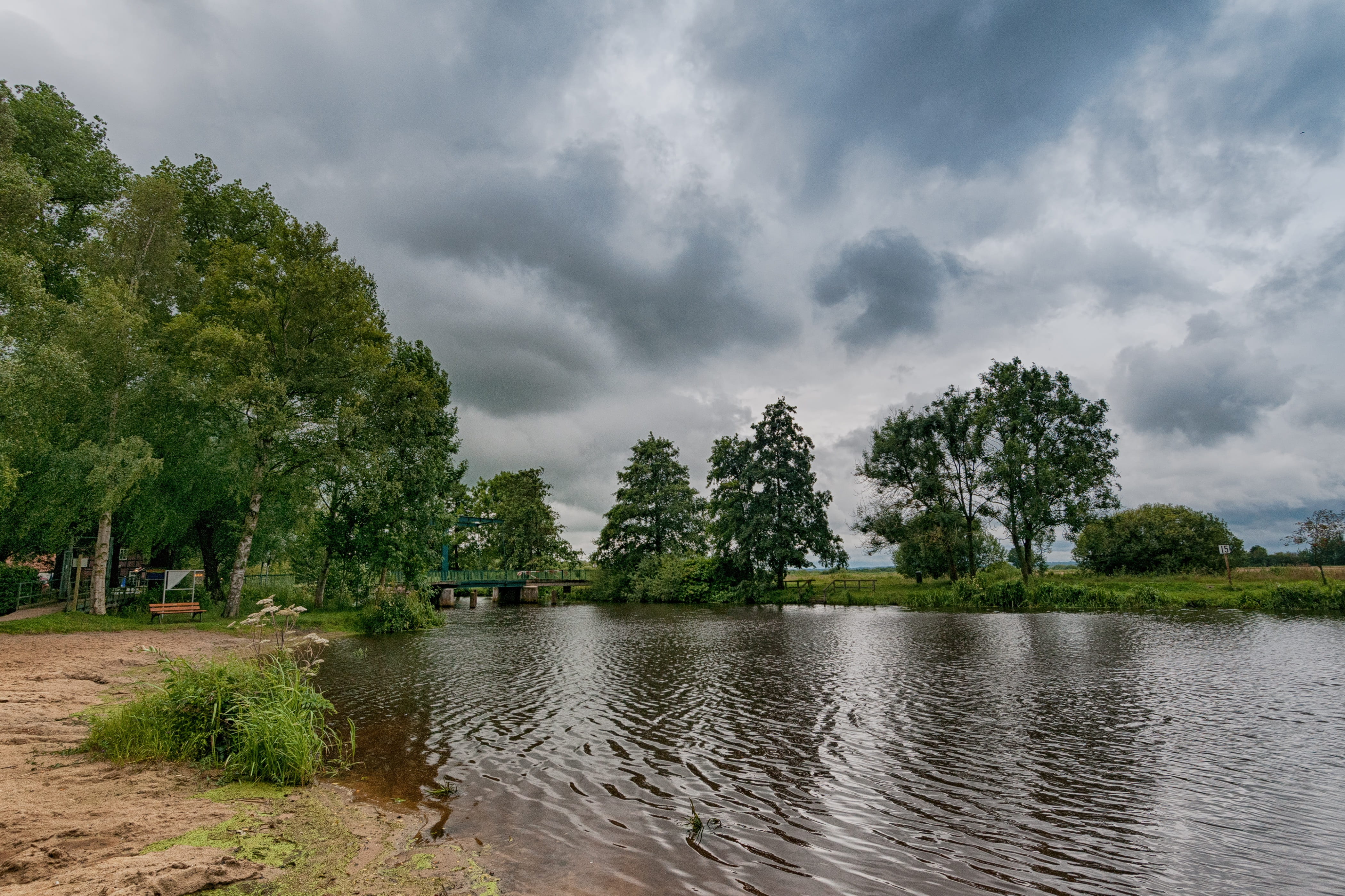 nature, no people, plant, dramatic, overcast, outdoors, day, forest, beach, land, environment, clouds, tranquility, 4K, cloud - sky, mood, water, worpswede, HD Wallpaper
