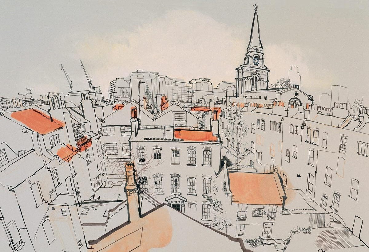 no people, building, planning, indoors, art and craft, communication, paper, europe united kingdom artwork drawings traditional art lucinda rogers cityscapes england london, HD Wallpaper