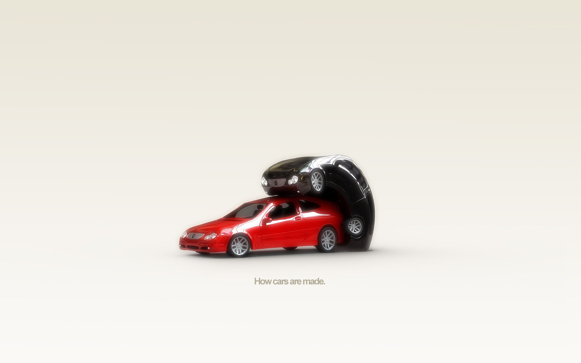 minimalism, red, cut out, no people, toy, copy space, miniatures, toy car, still life, indoors, single object, two, transportation, 1080P, Mercedes-Benz, HD Wallpaper