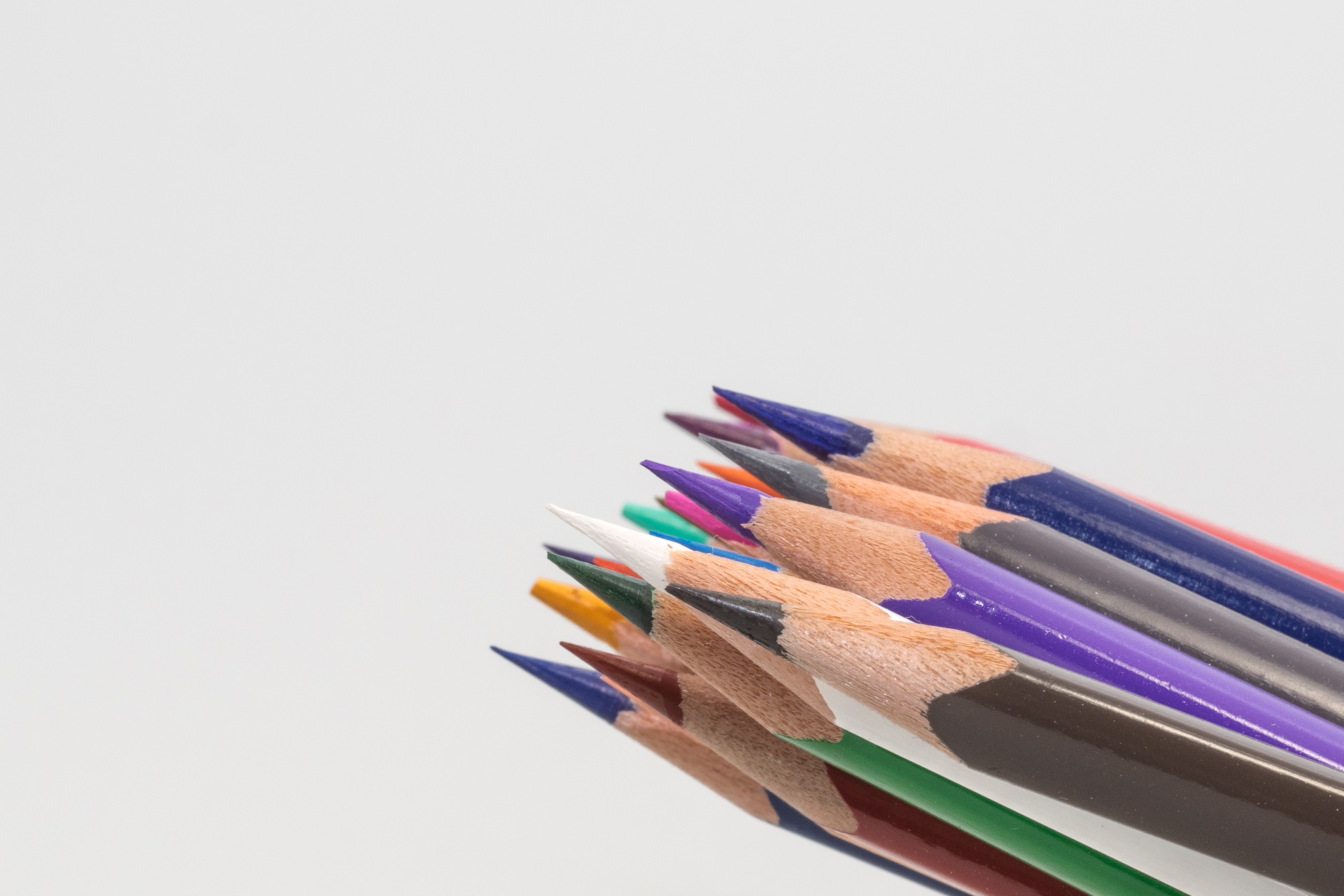 2K, office, pens, choice, colour pencils, pencils, pointed, close-up, large group of objects, color, assorted, wooden pegs, writing instrument, graphic design, HD Wallpaper