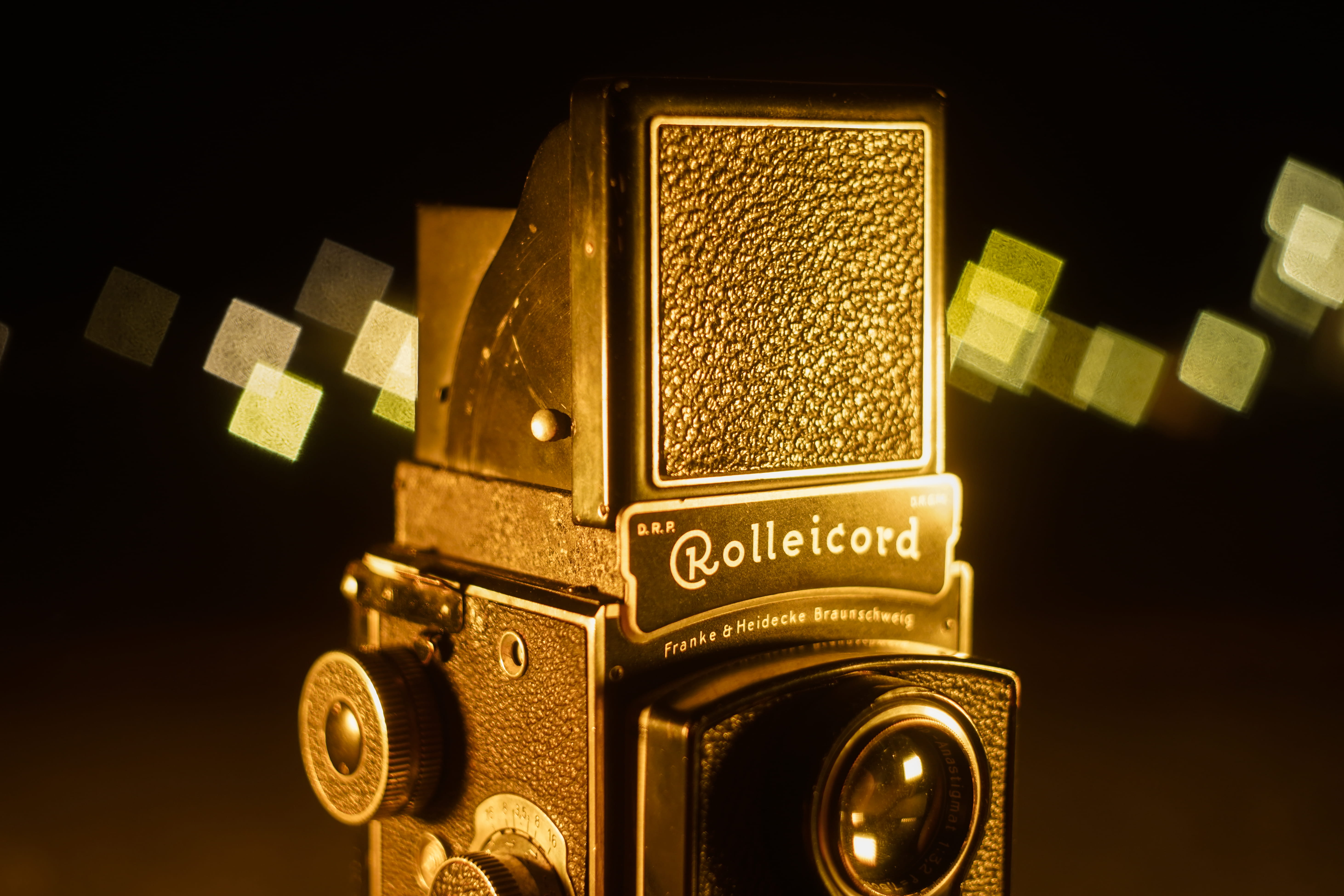 security, 5K, strap, yellow, camera, retro styled, still life, interior design, communication, western script, monitor, bronze, projector, display, screen, HD Wallpaper