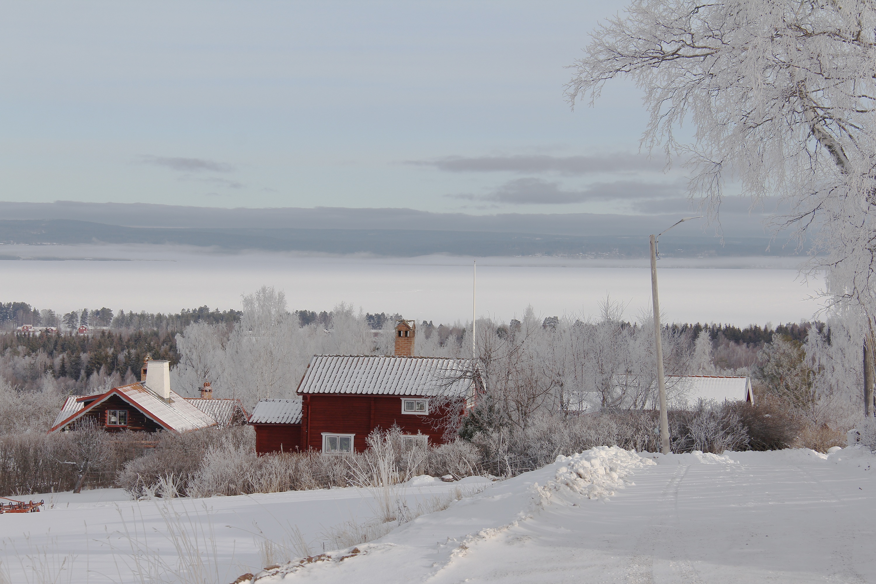 cold temperature, house, nature, scenic, beautiful, sky, cold, land, field, scenics - nature, cottage, scandinavia, countryside, wood, beauty in nature, HD Wallpaper