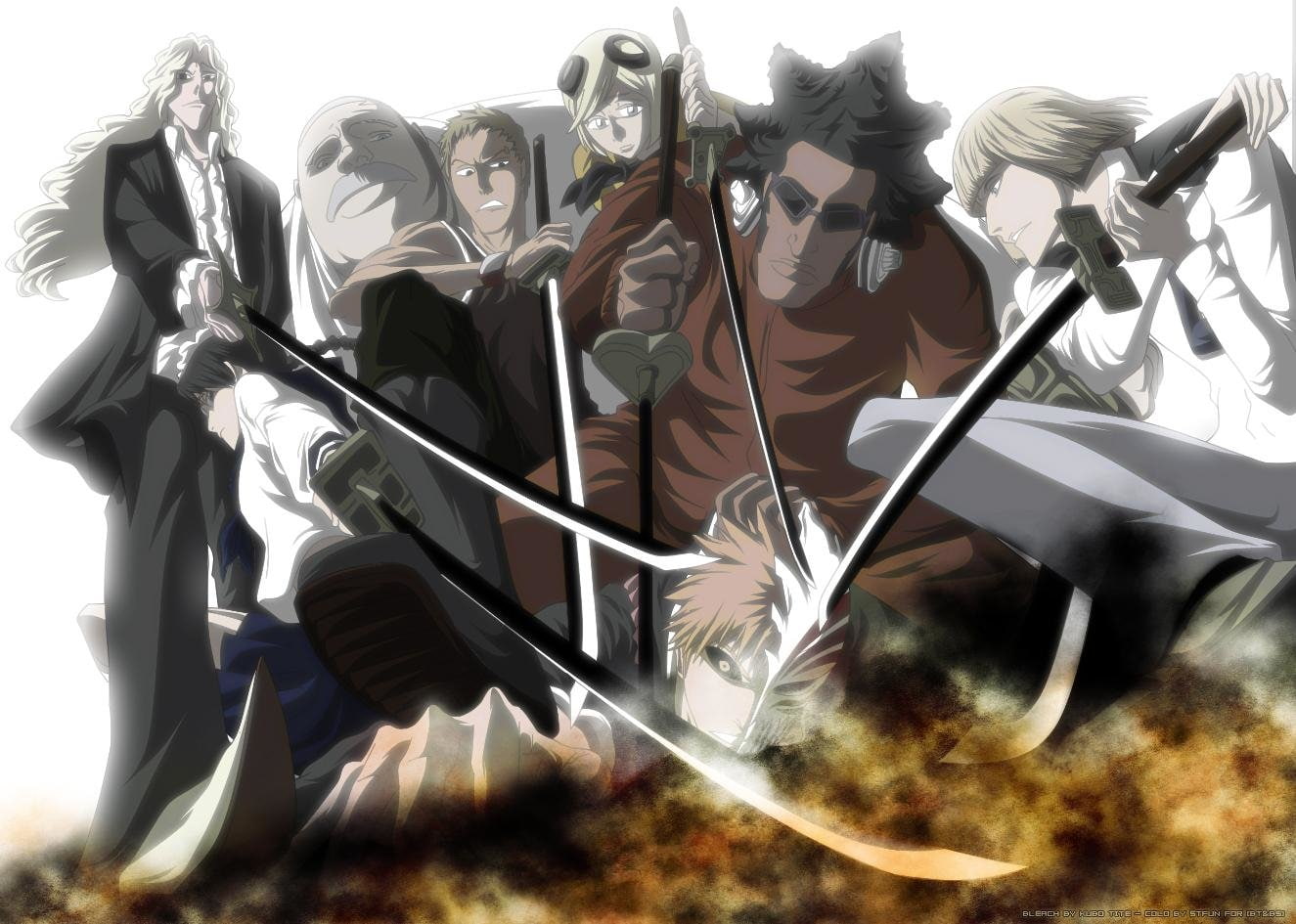 Shinji Hirako, Love Aikawa, 720P, Hachigen Ushoda, Kensei Muguruma, Mashiro Kuna, Lisa Yadomaru, Rōjūrō Ōtoribashi, Bleach, Ichigo Kurosaki, HD Wallpaper