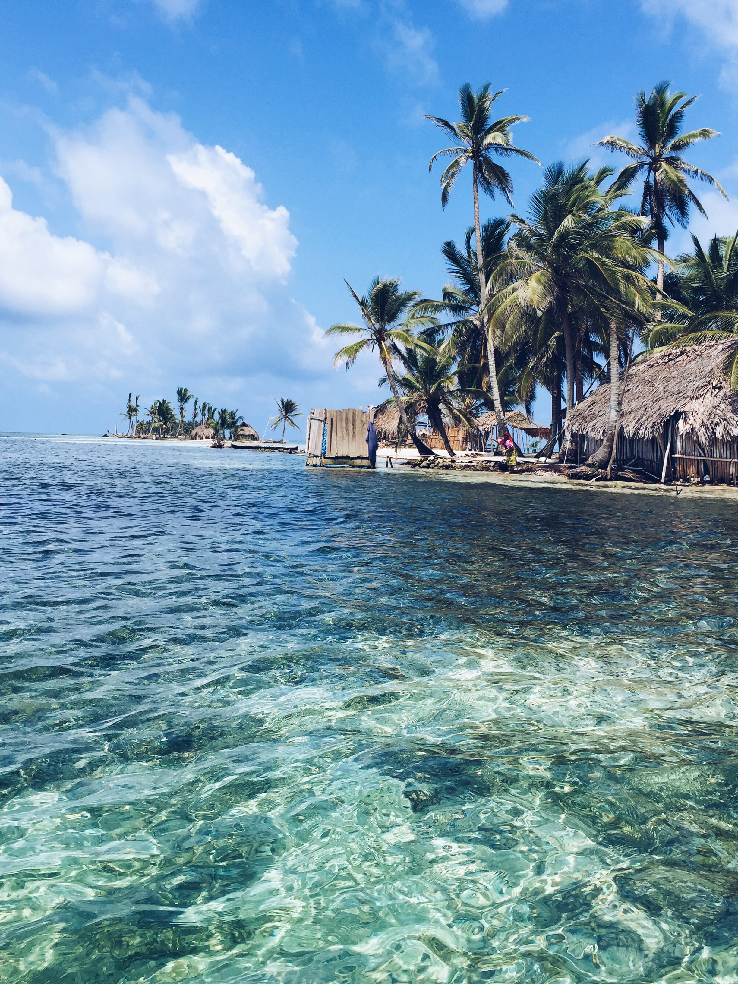 tranquil scene, tranquility, panama, 2K, travel, palm trees, outdoors, day, turquoise colored, kuna yala, scenics - nature, sea, san blas, waterfront, Phone HD Wallpaper