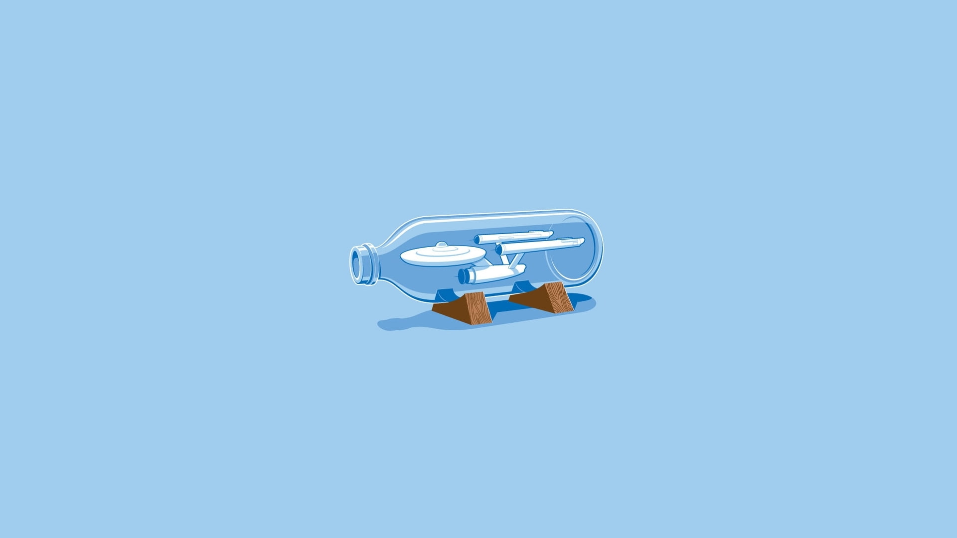 uss, minimalistic, art, x, 1080P, enterprise, bottles, hd, HD Wallpaper