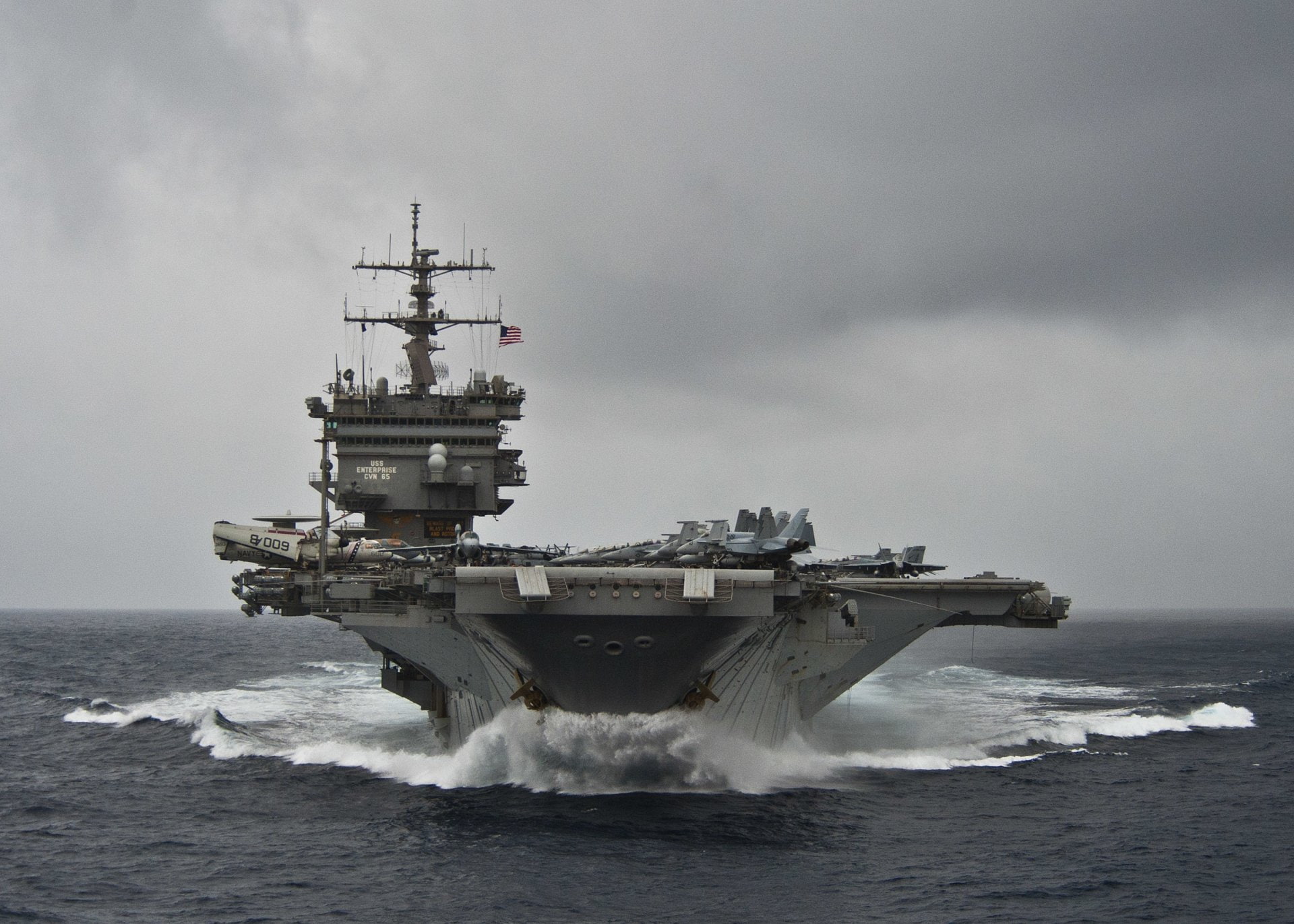 no people, Warships, on the move, nature, water, motion, Aircraft Carrier, USS Enterprise (CVN-65), day, sea, Warship, sky, nautical vessel, transportation, HD Wallpaper