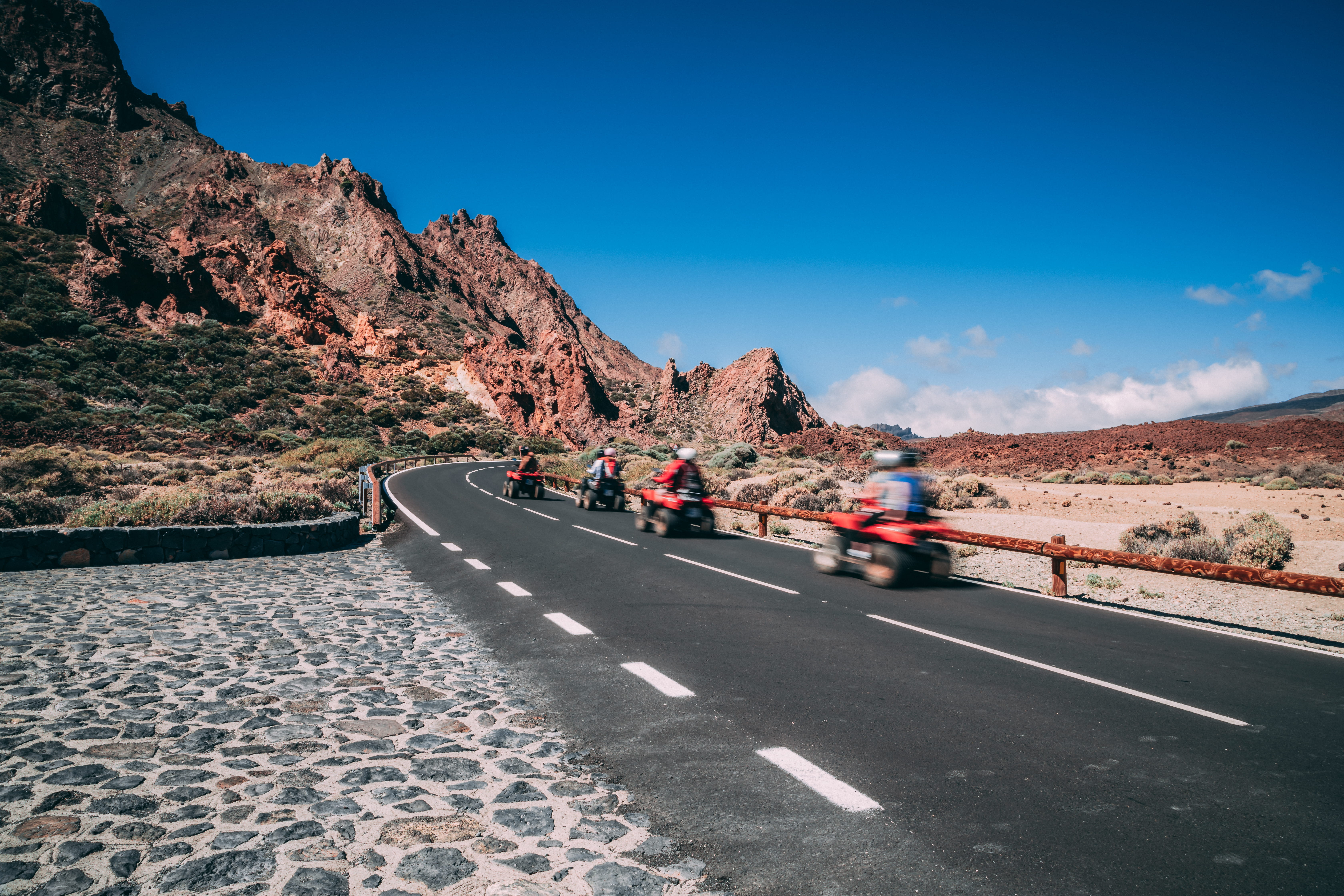 la orotava, road trip, transportation, land vehicle, motion blur, scenics - nature, forest, four, speed, trail, formation, road marking, motor vehicle, HD Wallpaper