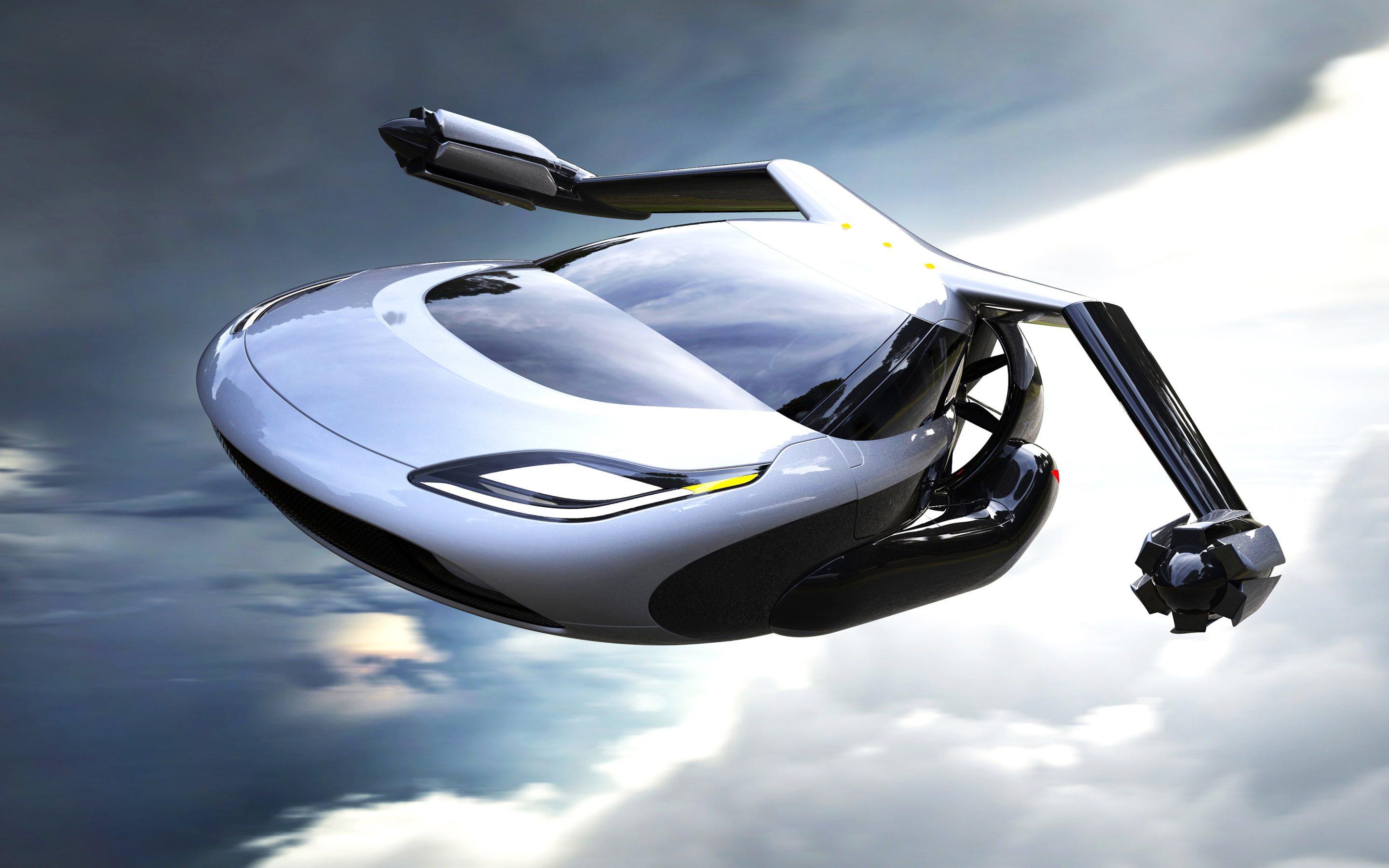 air vehicle, water, cloud - sky, Terrafugia, sea, 2K, tf, day, travel, x, real people, nautical vessel, transportation, sky, low angle view, outdoors, HD Wallpaper