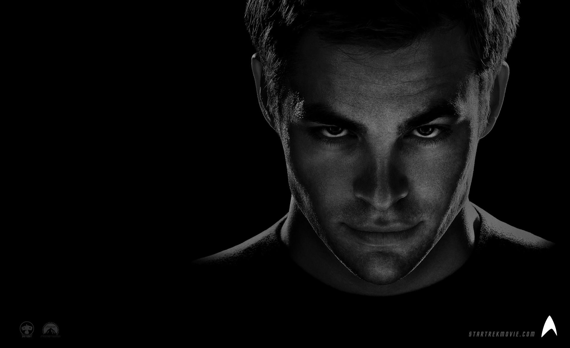 neck, studio shot, young adult, s, lifestyles, men, top, one person, strength, 1080P, young men, Star Trek, portrait, headshot, Kirk, black background, HD Wallpaper