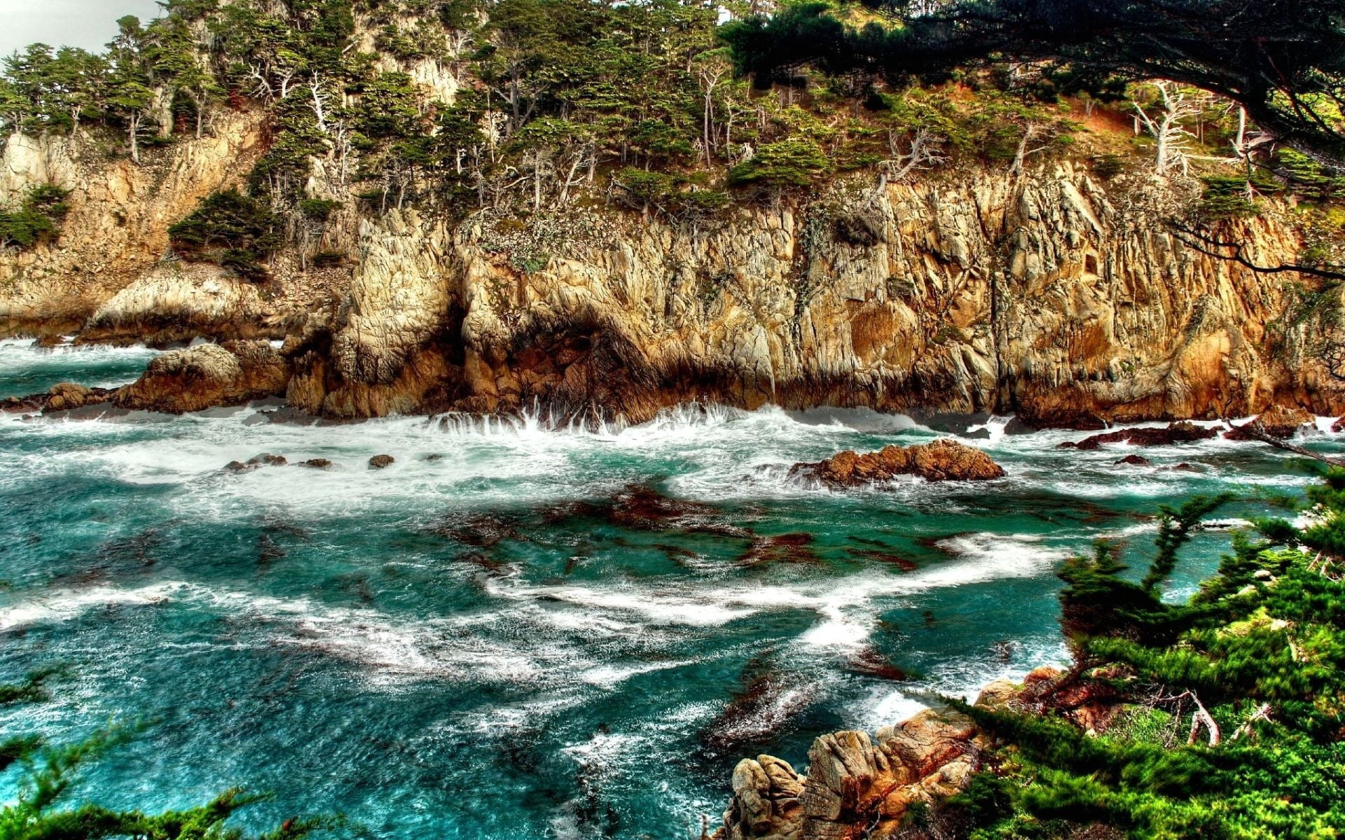 green Color, scenics, illustration, stream, no People, tropical Climate, 1080P, waterfall, nature, stone - Object, motion, surf, beauty In Nature, beach, HD Wallpaper