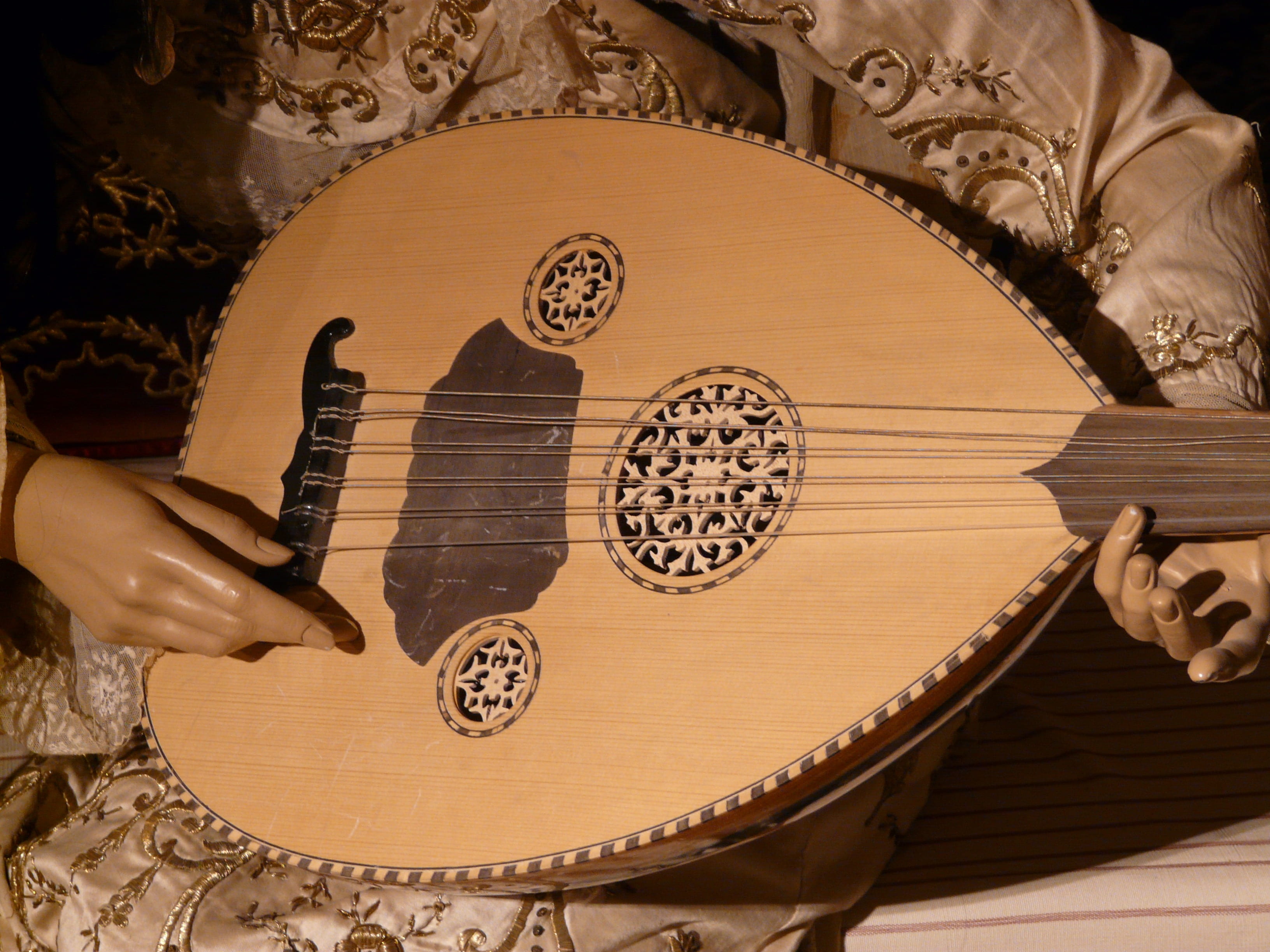 art and craft, musical instrument, design, ornate, wood - material, building, craft, day, real people, mandolin, one person, indoors, shape, human hand, HD Wallpaper