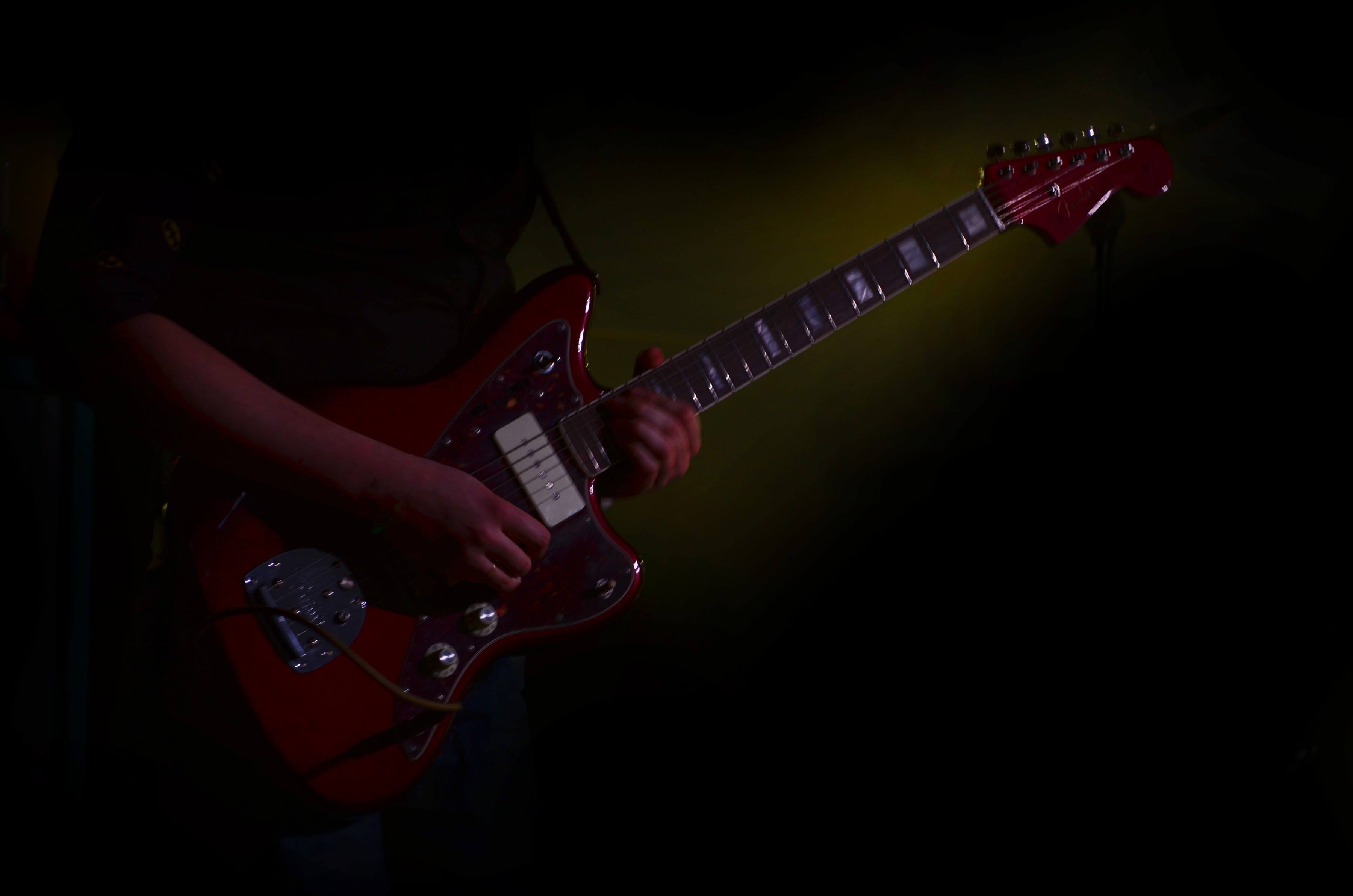 2K, player, nightlife, guitarist, human, one person, guitar, arts culture and entertainment, lampshade, musical instrument, bass guitar, musician, red, HD Wallpaper