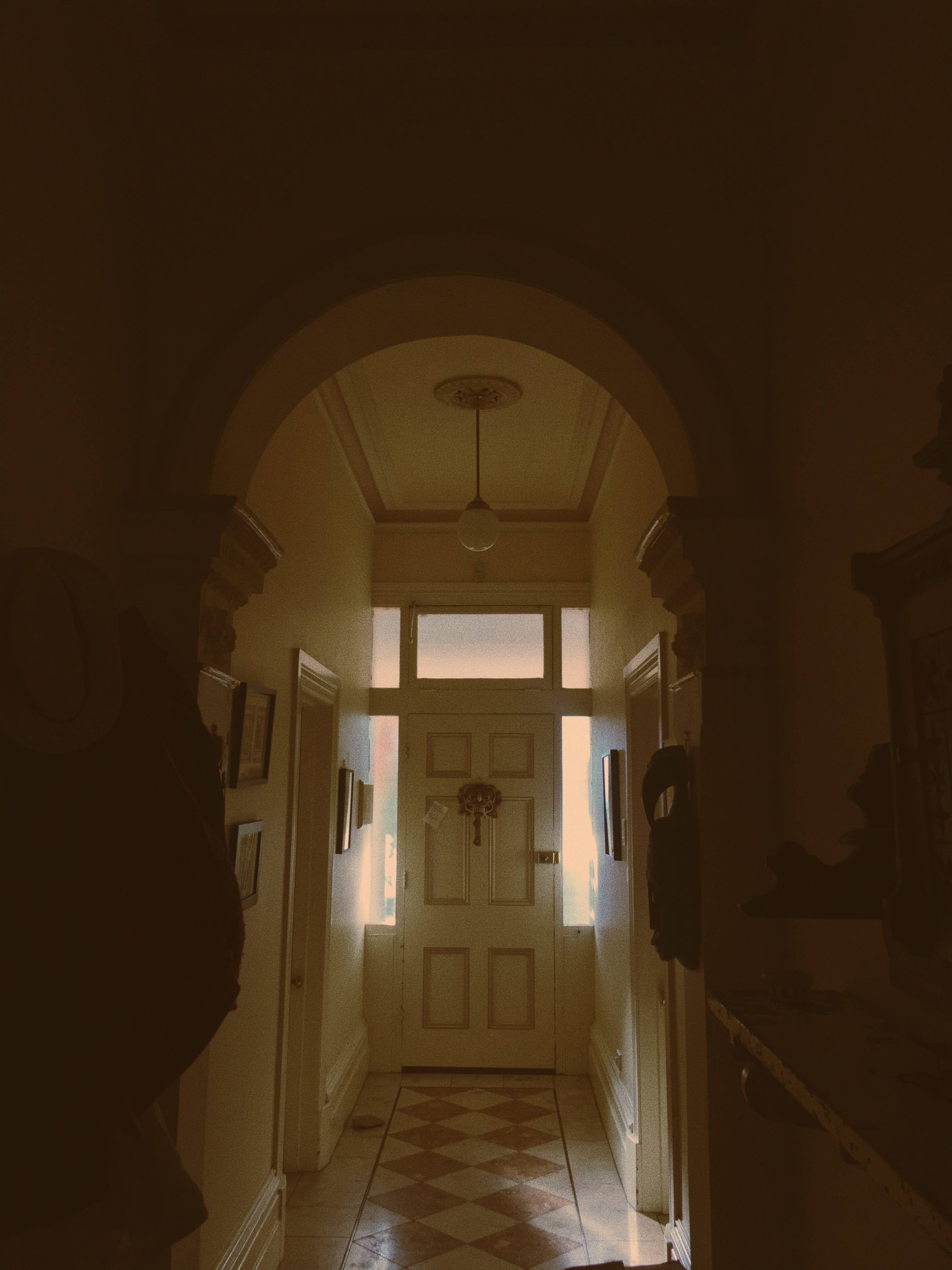 arcade, lighting, door, view, handrail, the way forward, floor, flooring, inside, hardwood, banister, building, crypt, the past, wood, built structure, Phone HD Wallpaper