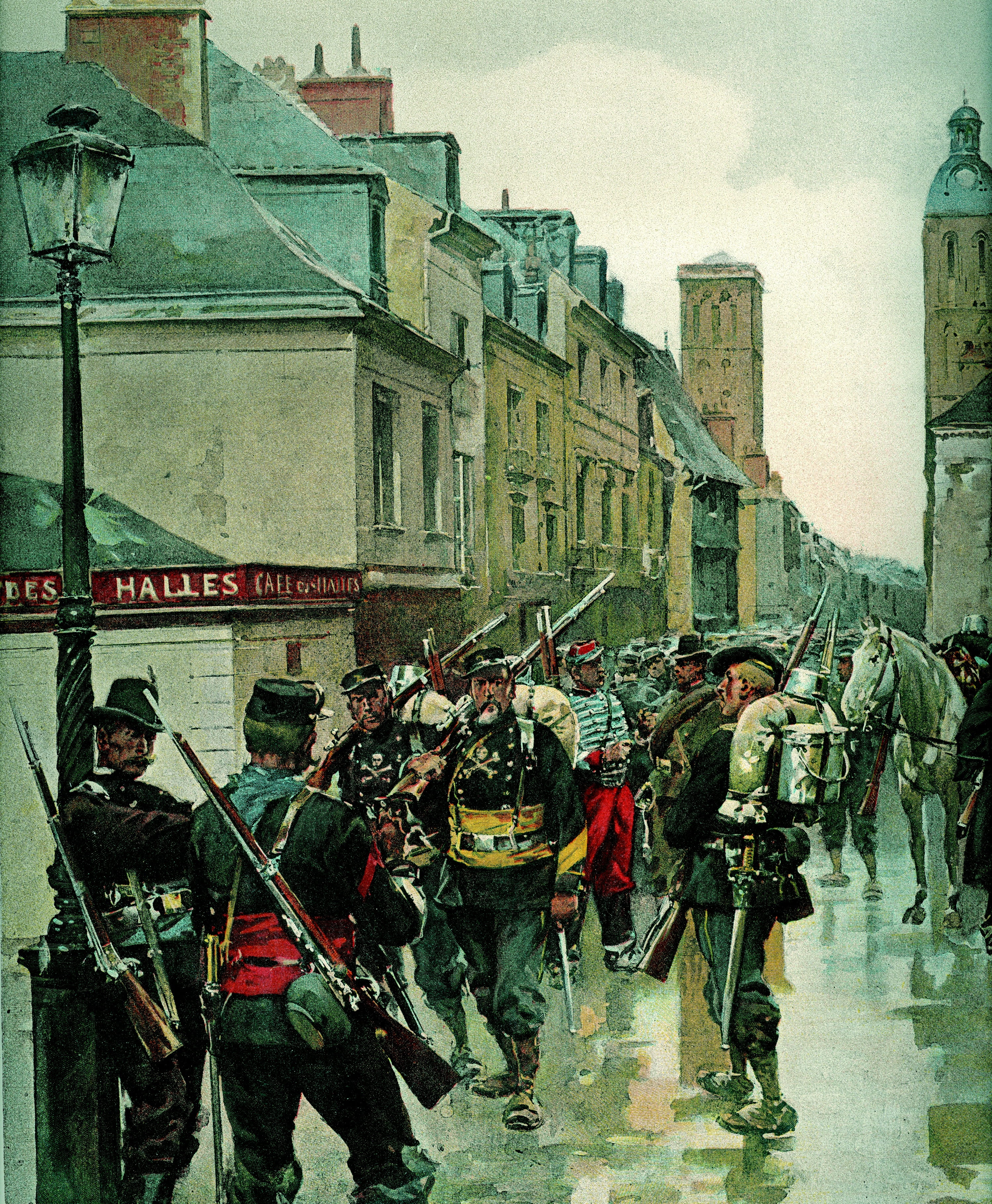 outdoors, arts And Entertainment, army, adult, Franco-Prussian War, uniform, weapon, large group of people, prussian, day, built structure, 1870, touraine, Phone HD Wallpaper