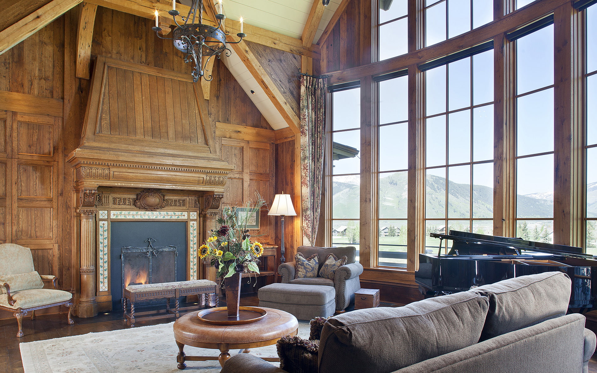 wooden, luxury, 1080P, home, great room, HD Wallpaper