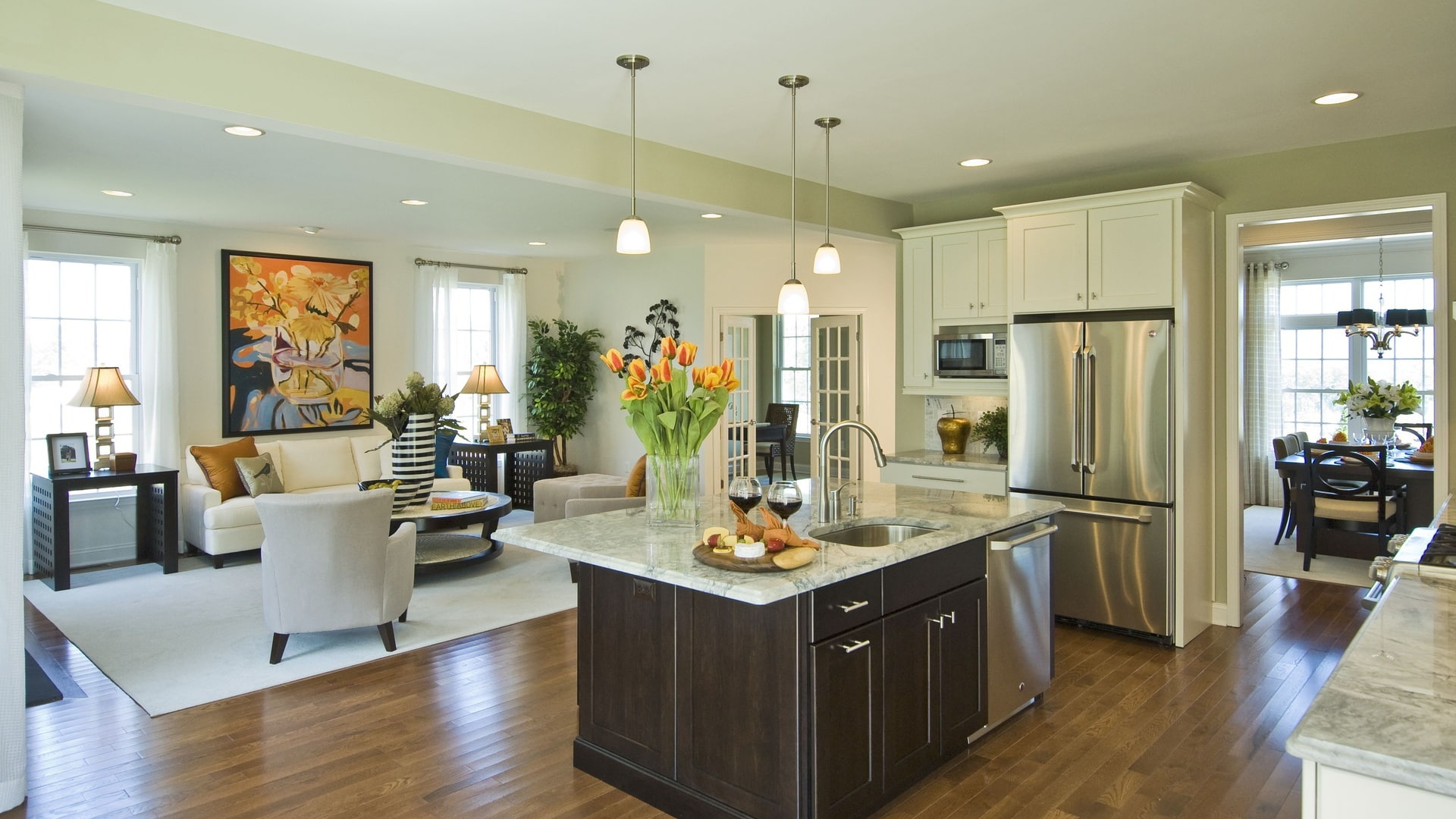 interior, kitchen, furniture, 1080P, living room, design, HD Wallpaper