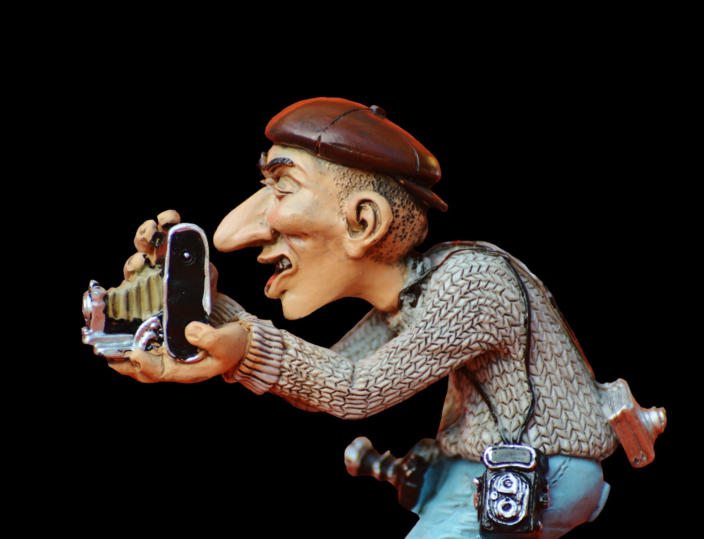 using phone, mouth open, dressed, sweet, 1080P, adult, connection, cute, photograph, digital camera, photo tourists, paparazzi, illustration, copy space, HD Wallpaper